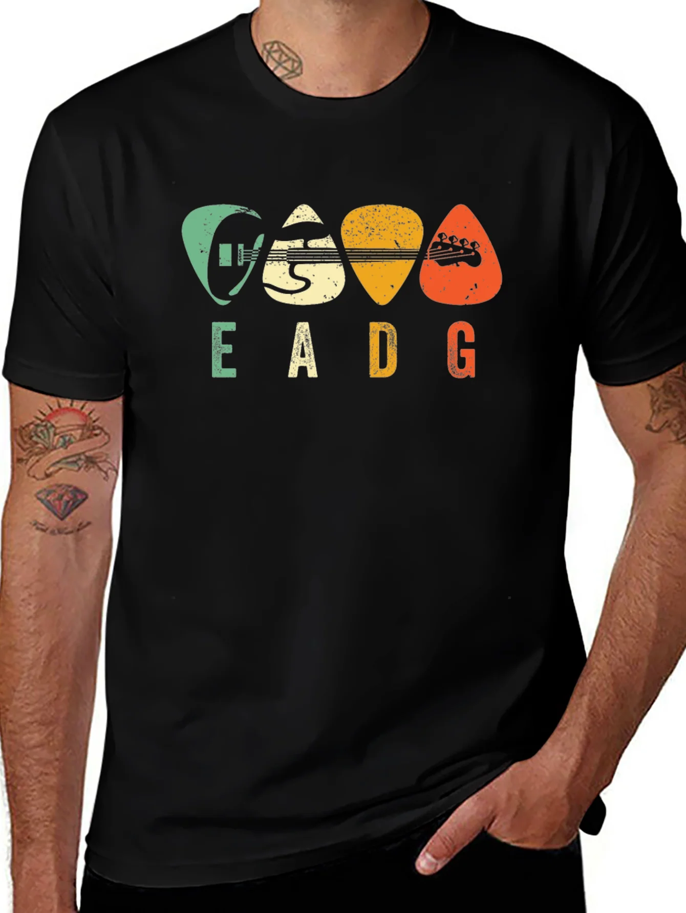 Rebbecca EADG Guitar Pick Graphic Tee - Musician T-Shirt