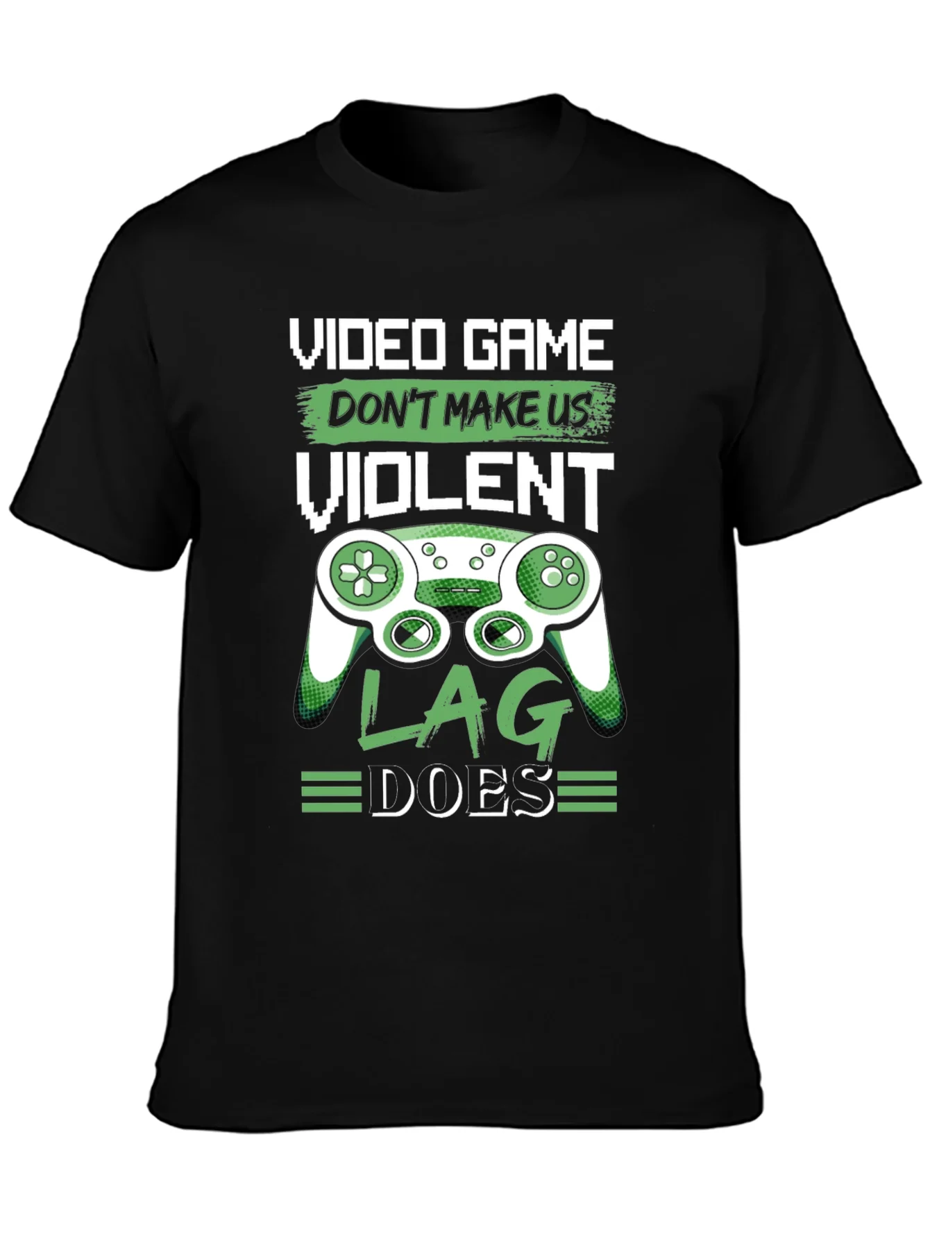 Camiseta Negra Divertida Videojuegos Lag Hace Violento