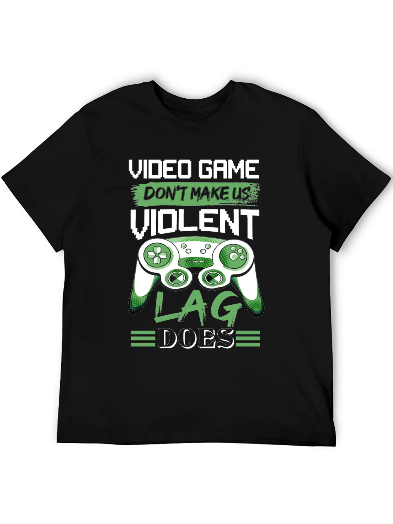 Camiseta Negra Divertida Videojuegos Lag Hace Violento