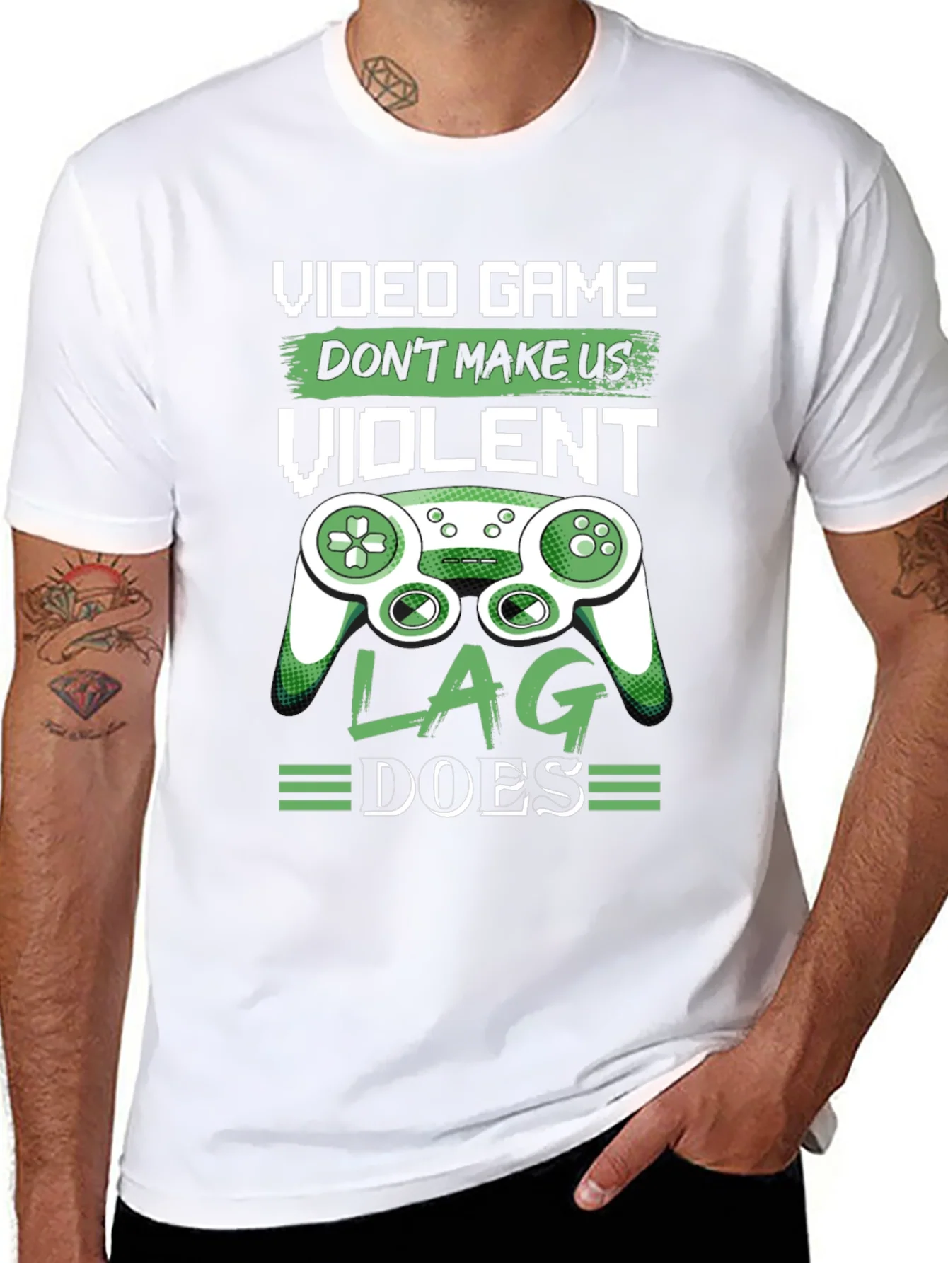 Camiseta Negra Divertida Videojuegos Lag Hace Violento