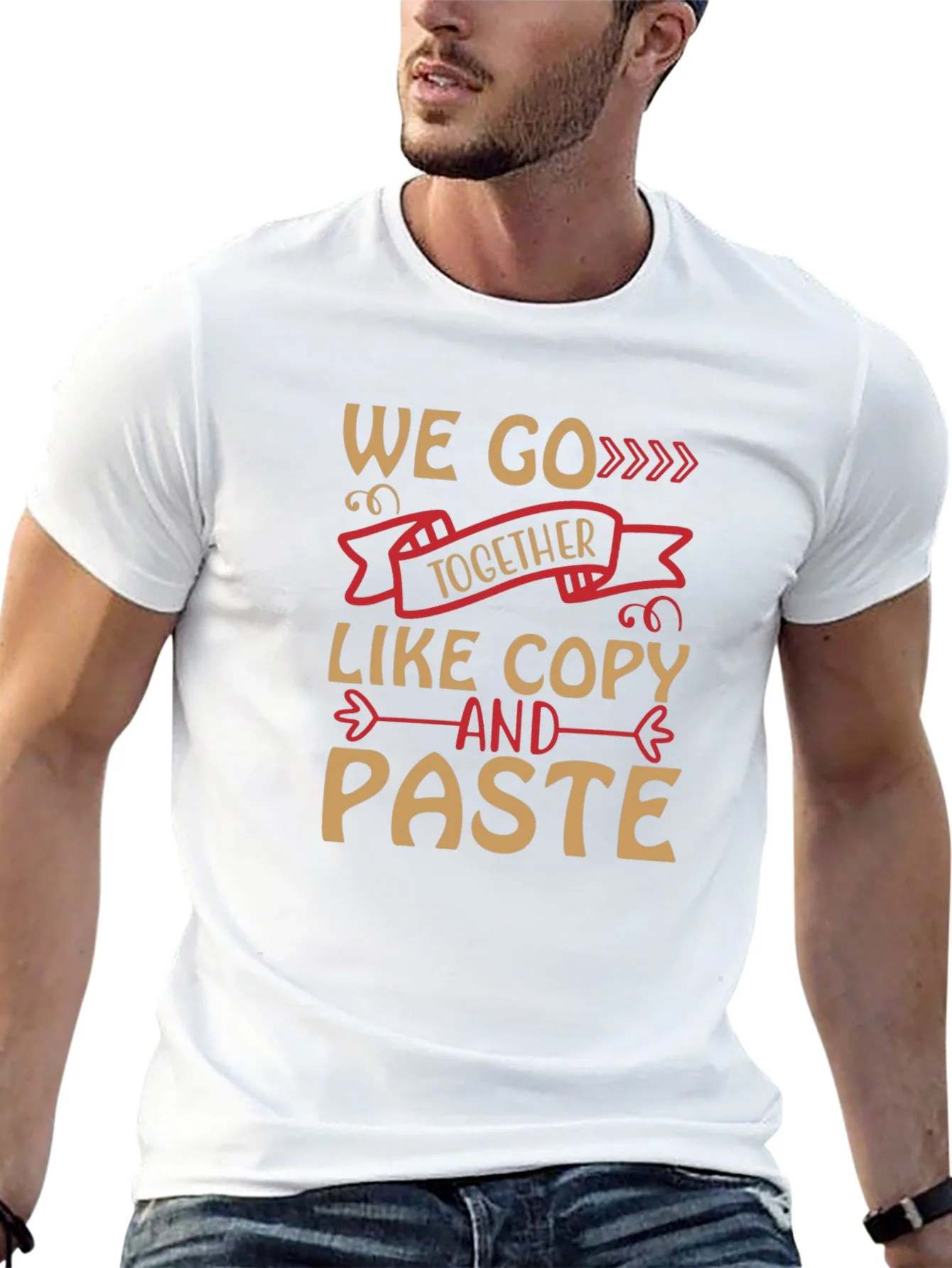 Camiseta Negra Copy & Paste para Parejas