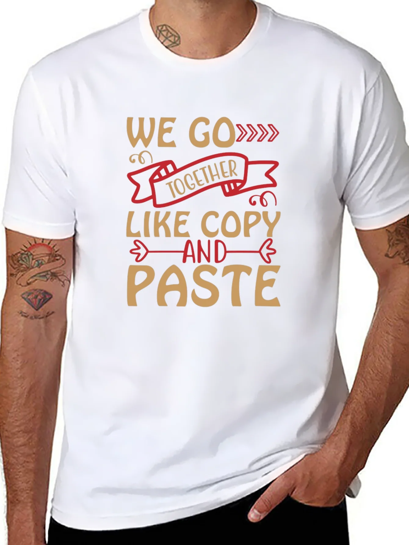 Camiseta Negra Copy & Paste para Parejas