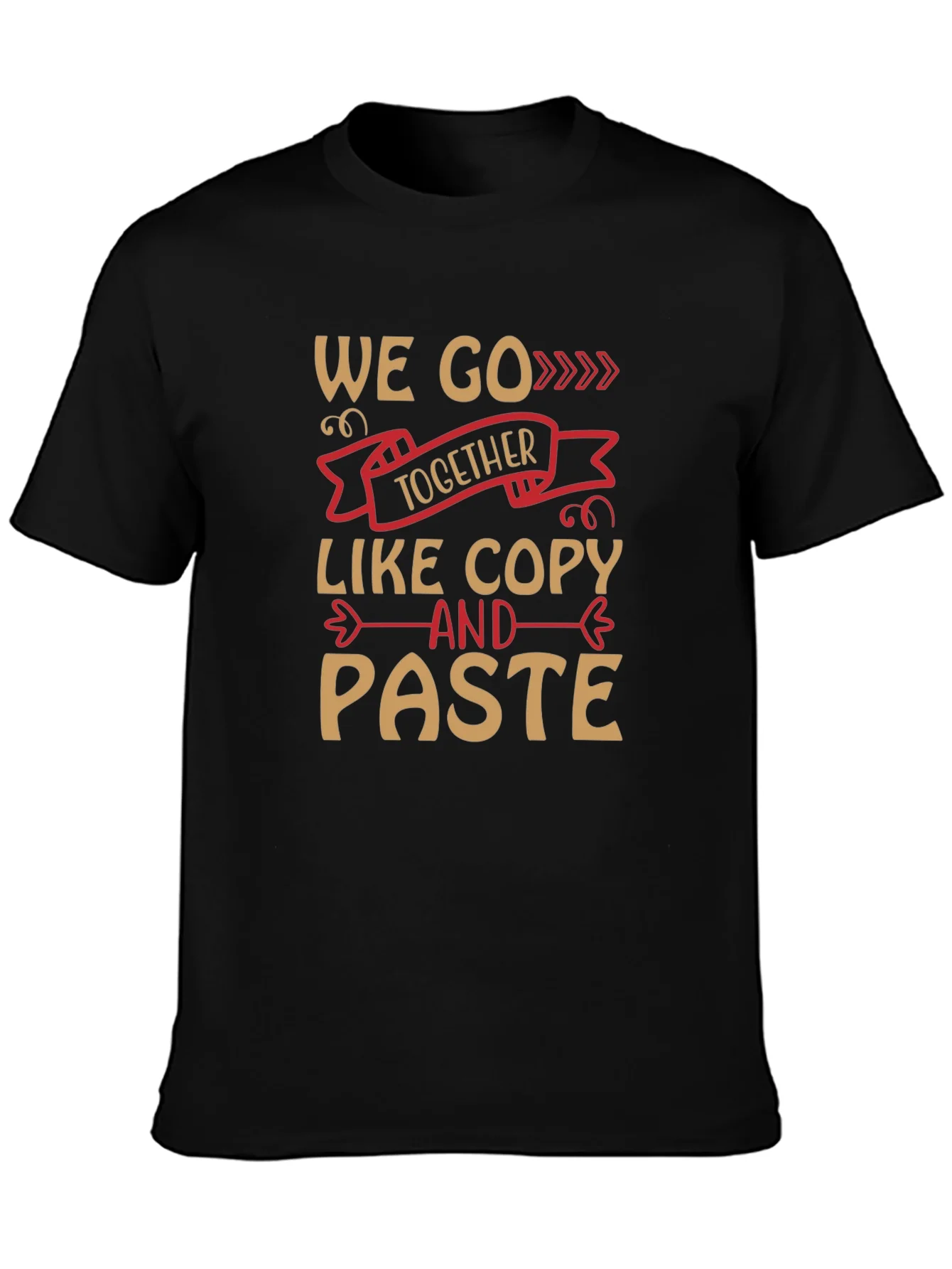 Camiseta Negra Copy & Paste para Parejas