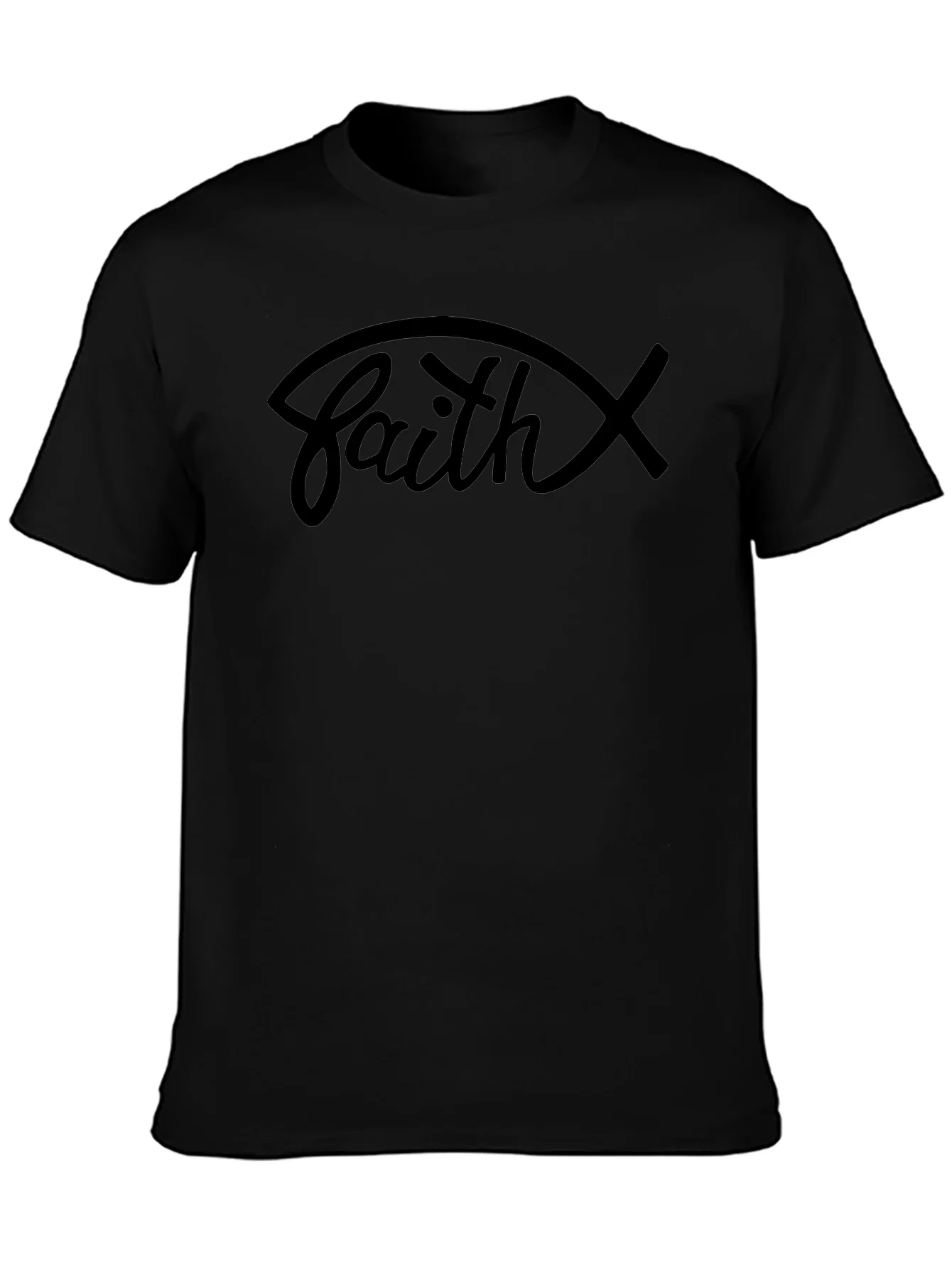 Rebbecca Faith Graphic Tee - Christian Fish Symbol Shirt