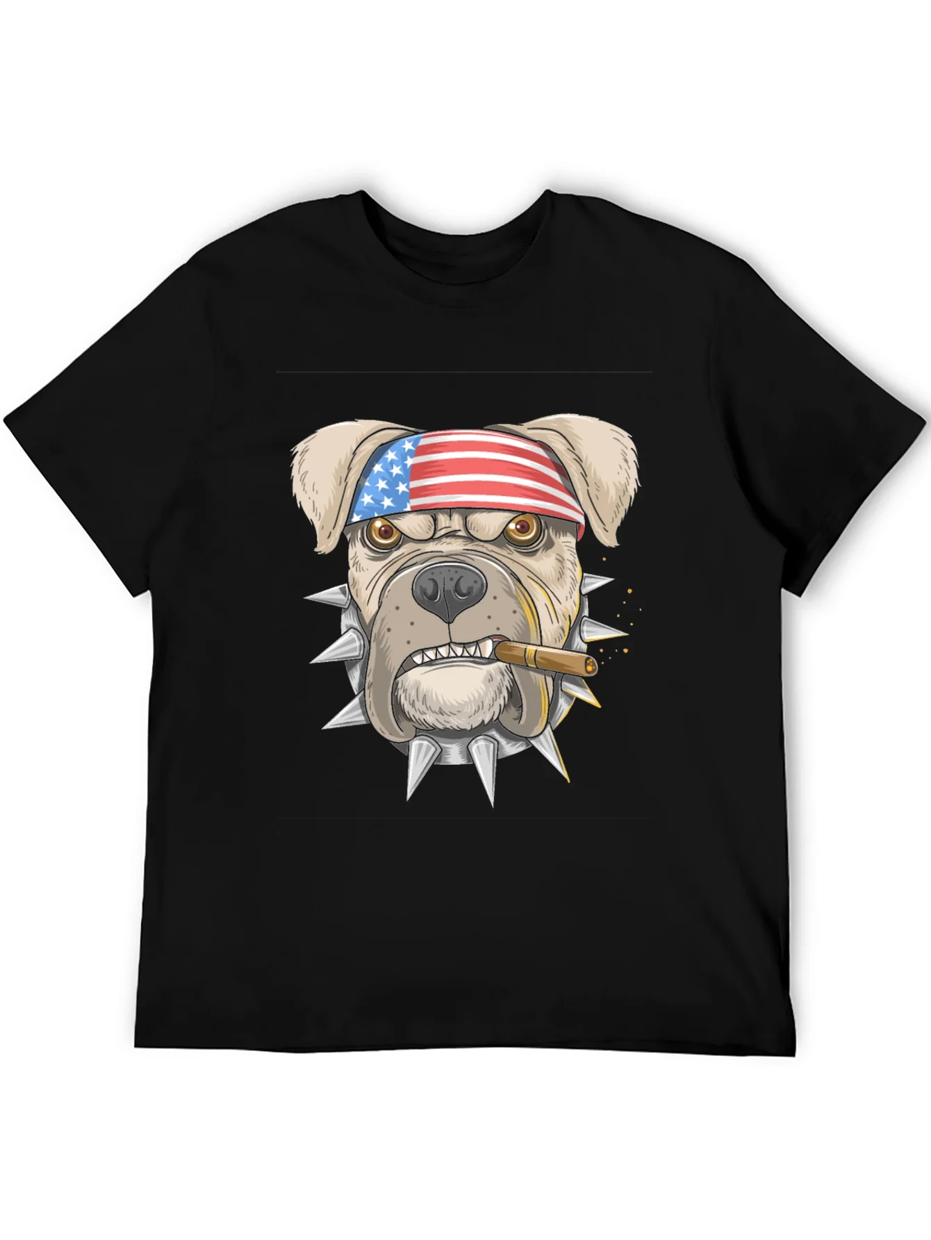 Camiseta Negra Bulldog Americano Patriota