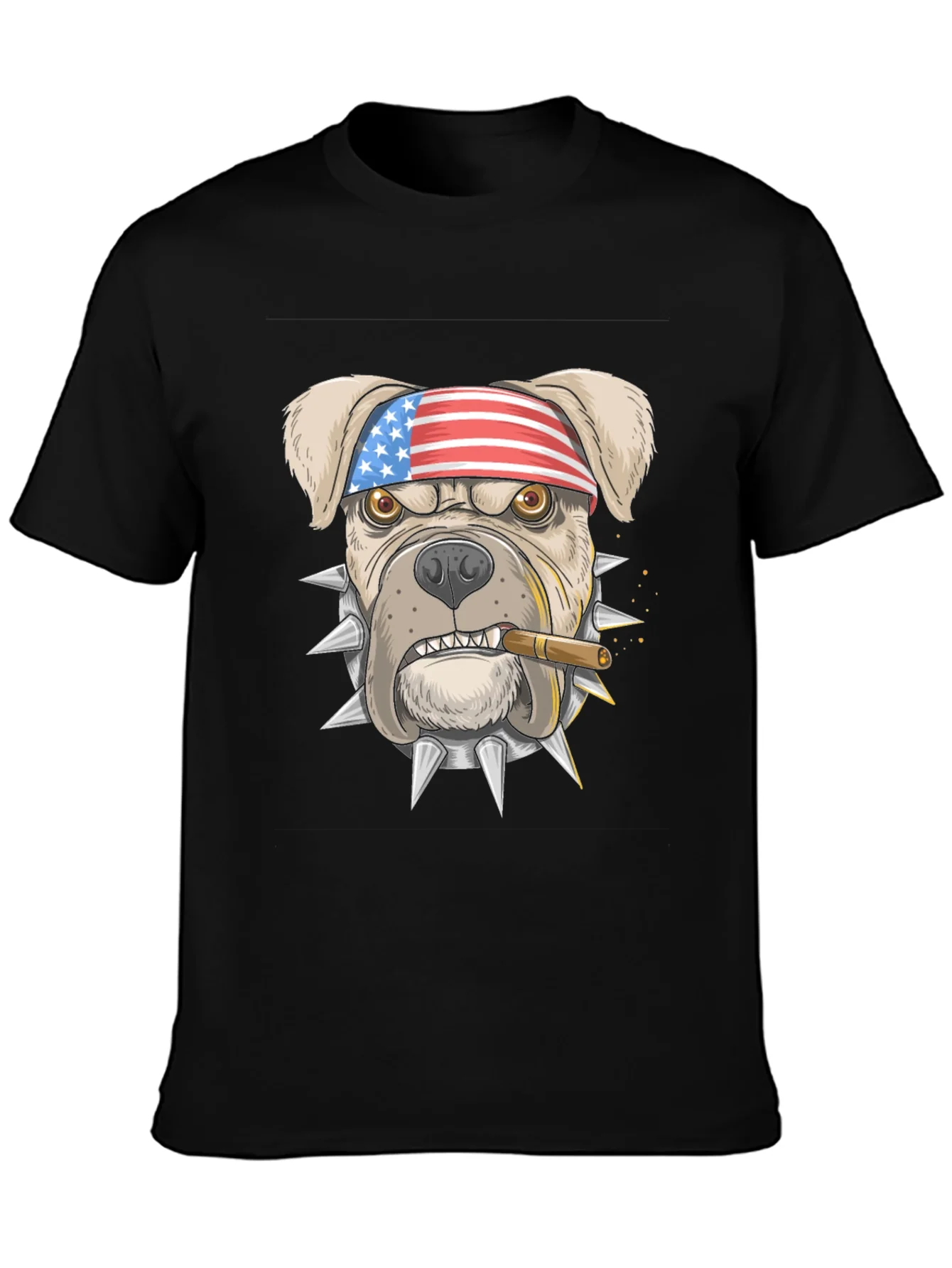 Camiseta Negra Bulldog Americano Patriota