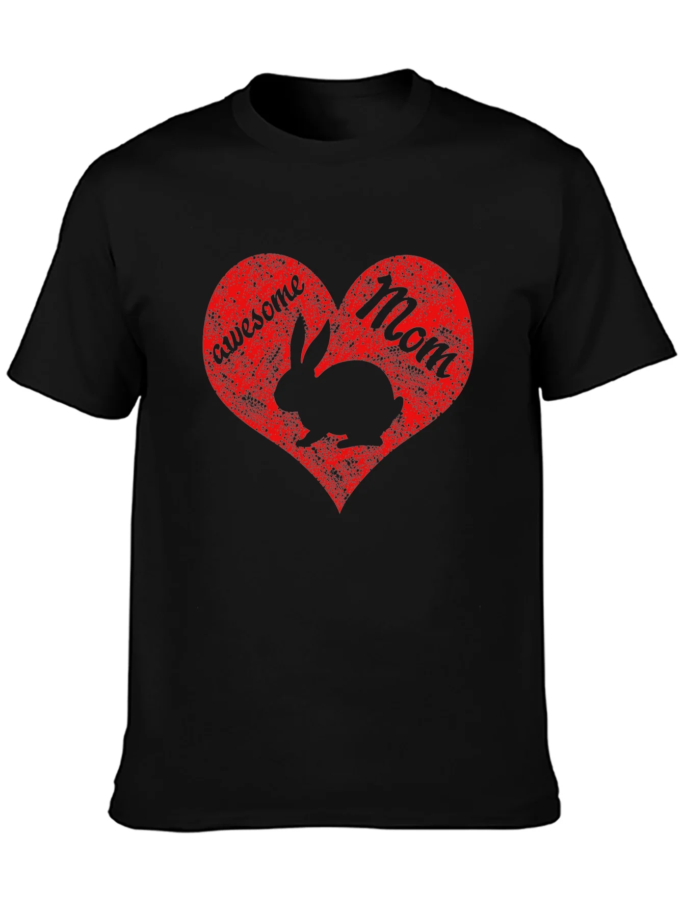 Rebbecca Awesome Mom Rabbit Heart Graphic T-Shirt