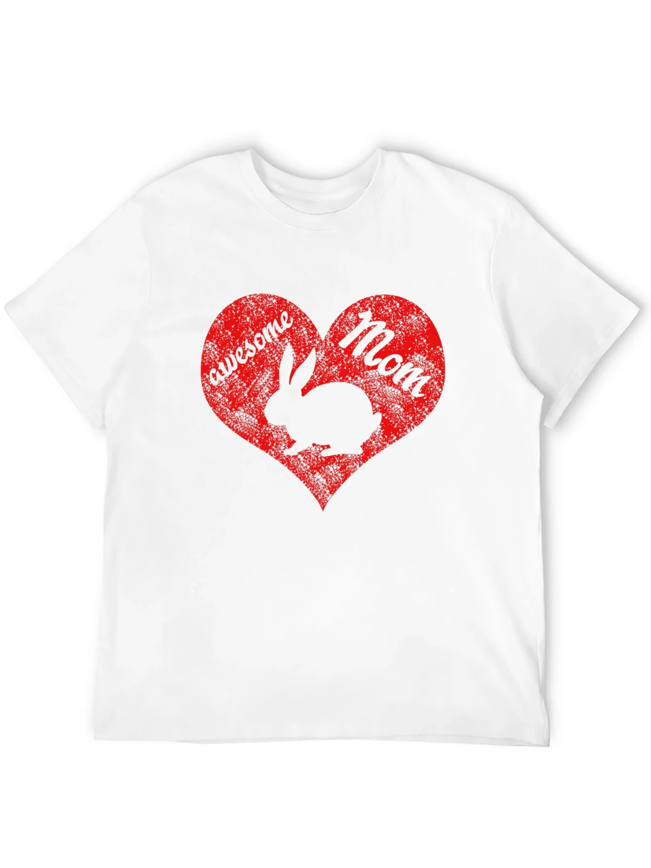 Rebbecca Awesome Mom Rabbit Heart Graphic T-Shirt