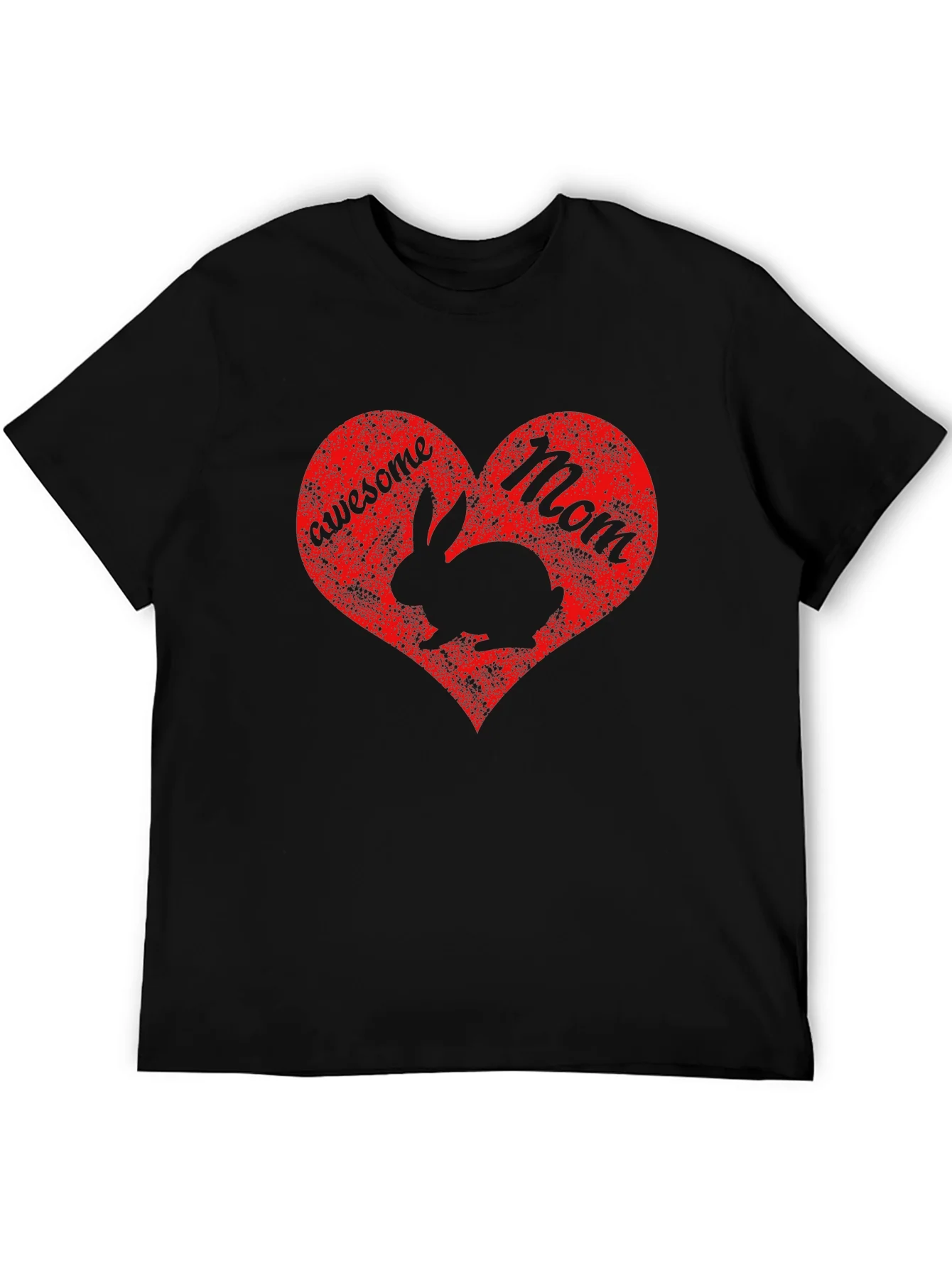 Rebbecca Awesome Mom Rabbit Heart Graphic T-Shirt