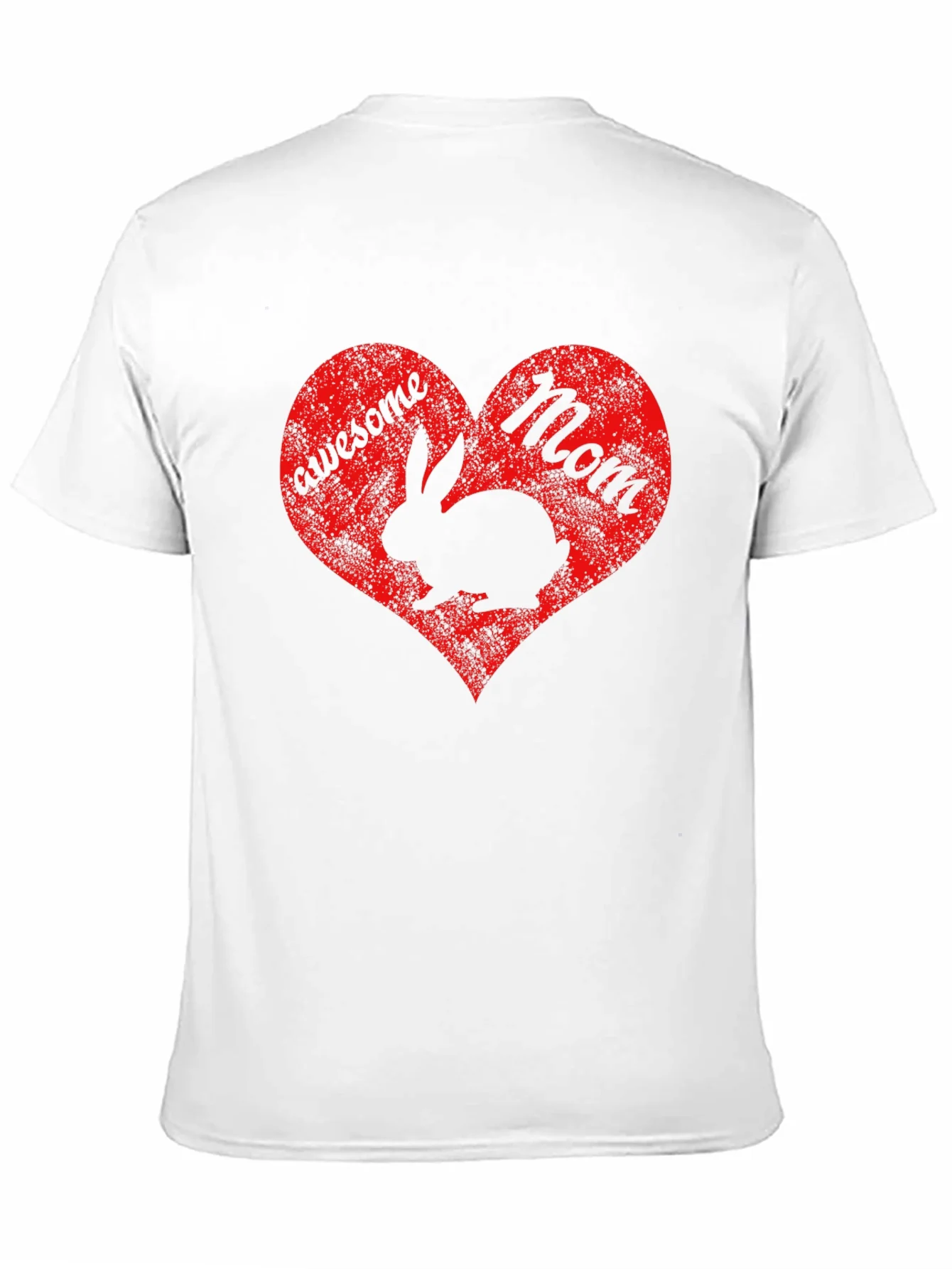 Rebbecca Awesome Mom Rabbit Heart Graphic T-Shirt