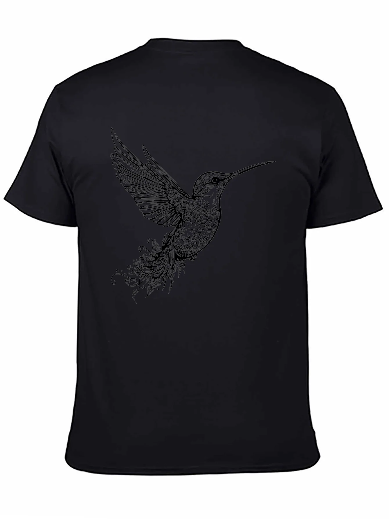 Camiseta Negra con Dise?o de Colibr¨ª
