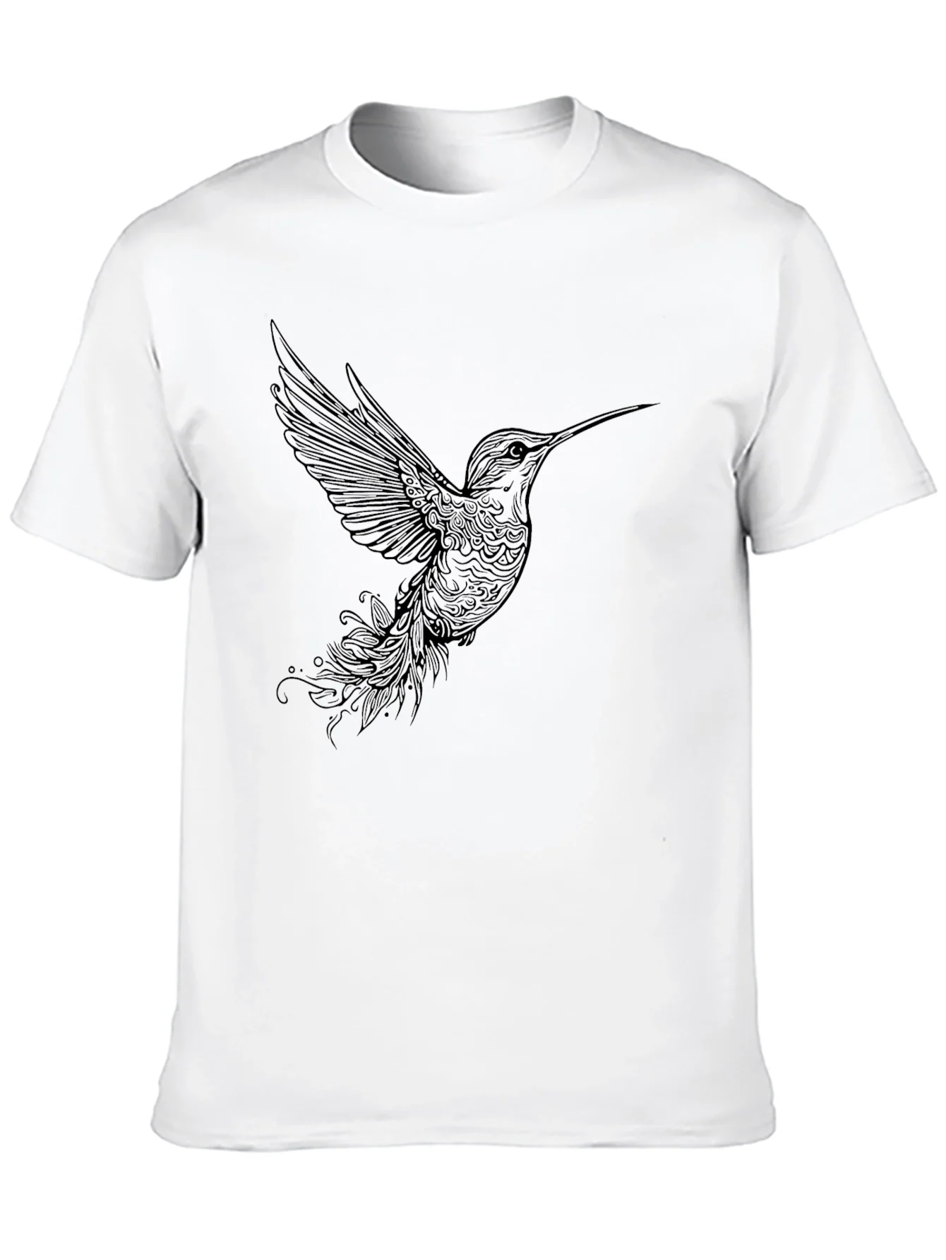 Camiseta Negra con Dise?o de Colibr¨ª