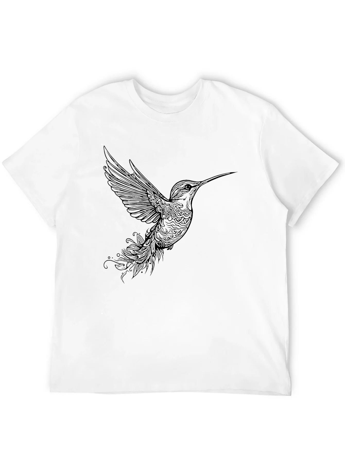 Camiseta Negra con Dise?o de Colibr¨ª
