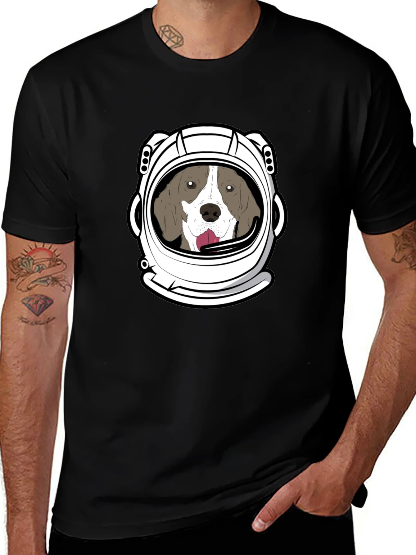 Rebbecca Dog Astronaut Graphic T-Shirt