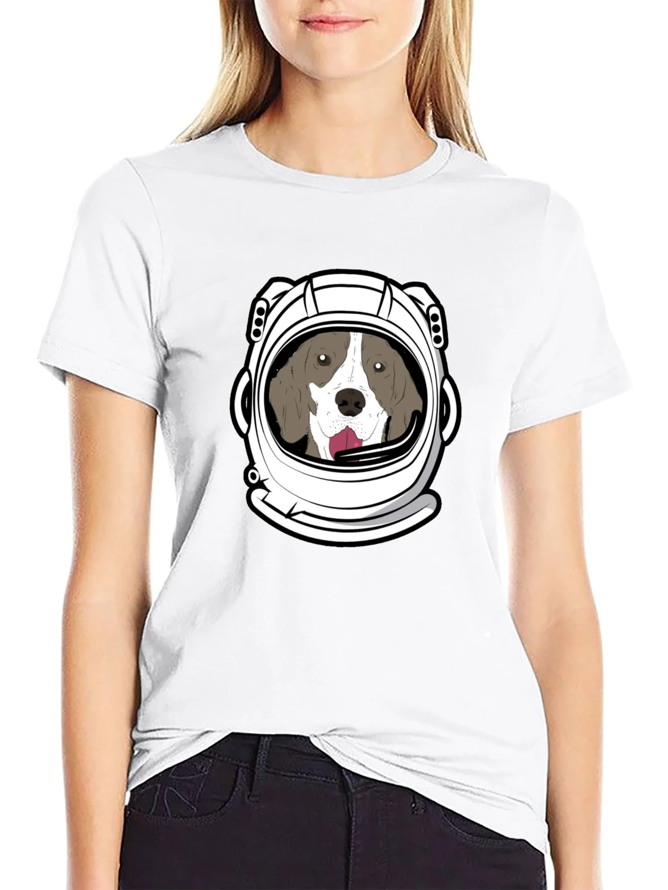 Rebbecca Dog Astronaut Graphic T-Shirt