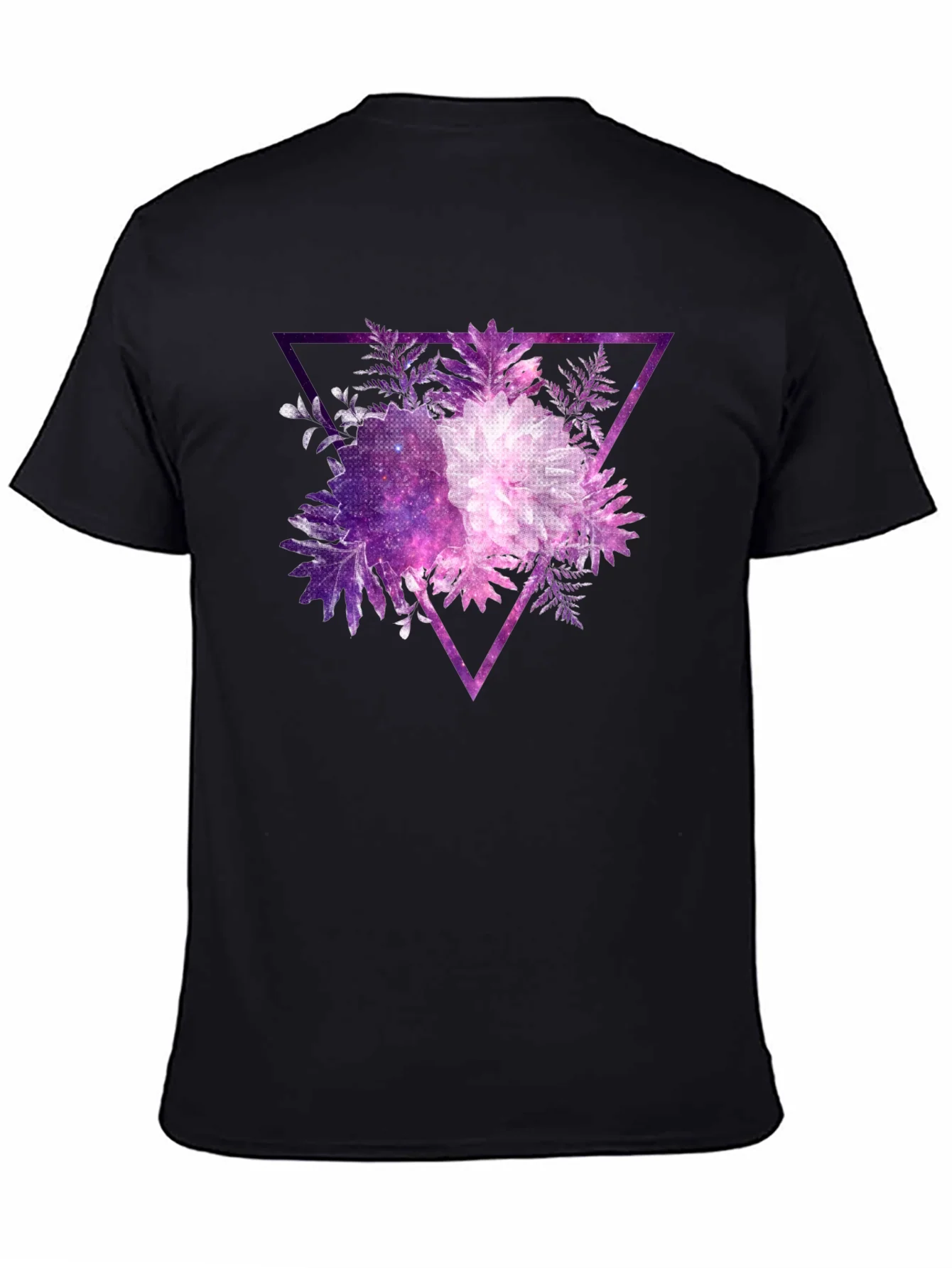 Rebbecca Galaxy Floral Triangle Mens Black T-Shirt