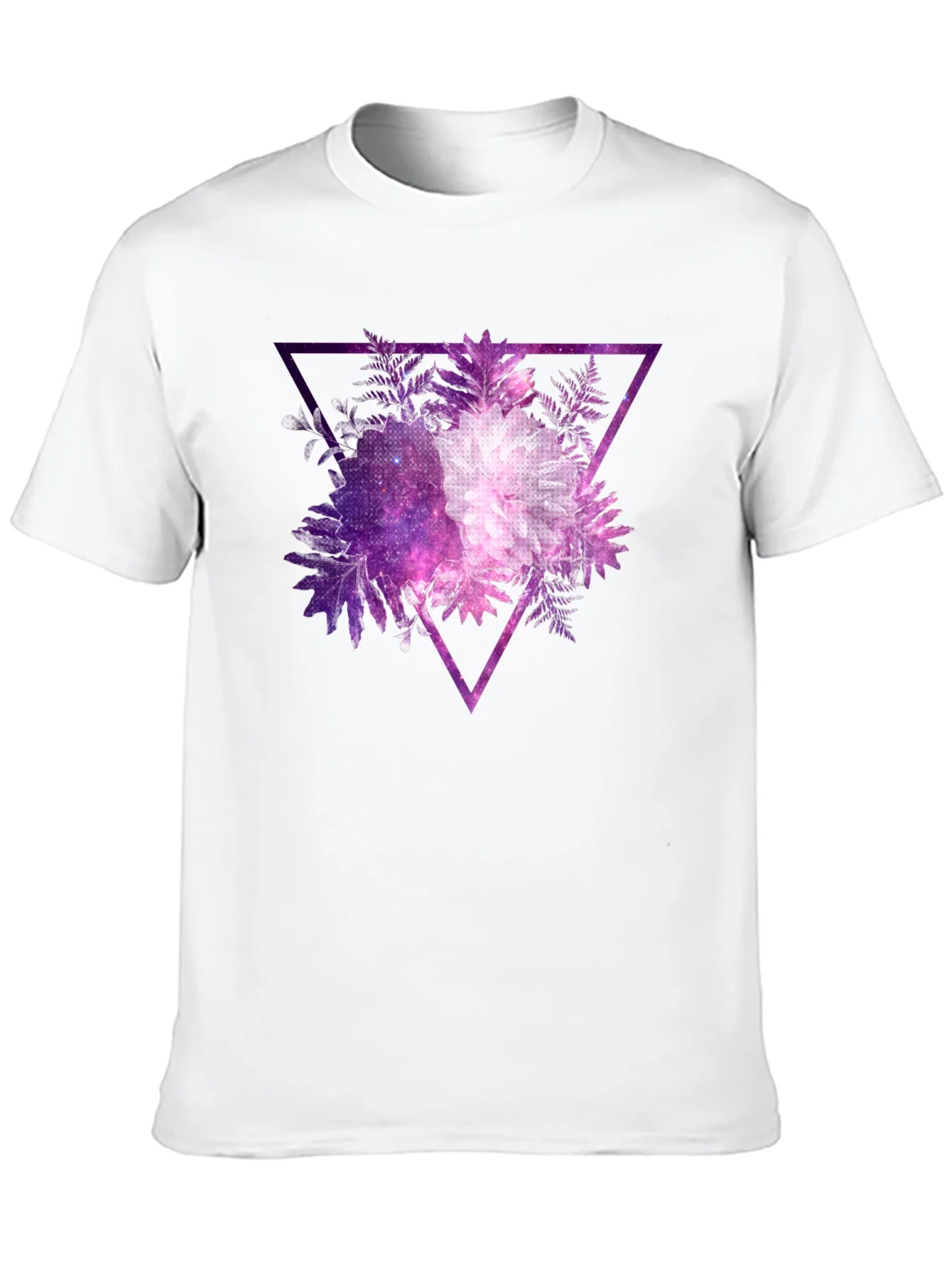 Rebbecca Galaxy Floral Triangle Mens Black T-Shirt