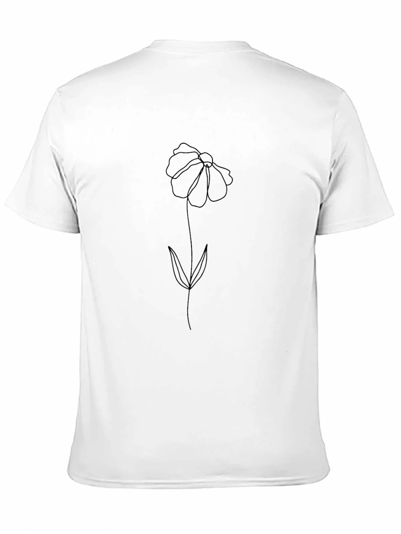 Rebbecca Minimalist Flower Graphic Black T-Shirt