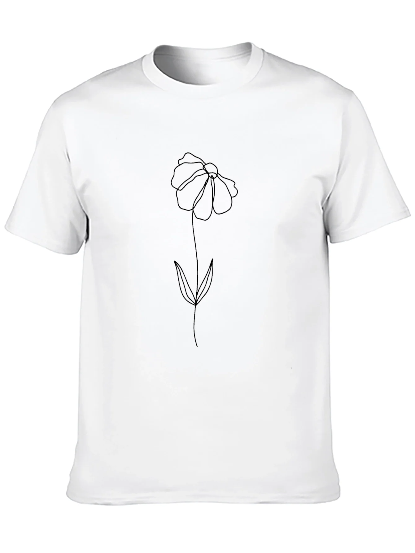 Rebbecca Minimalist Flower Graphic Black T-Shirt