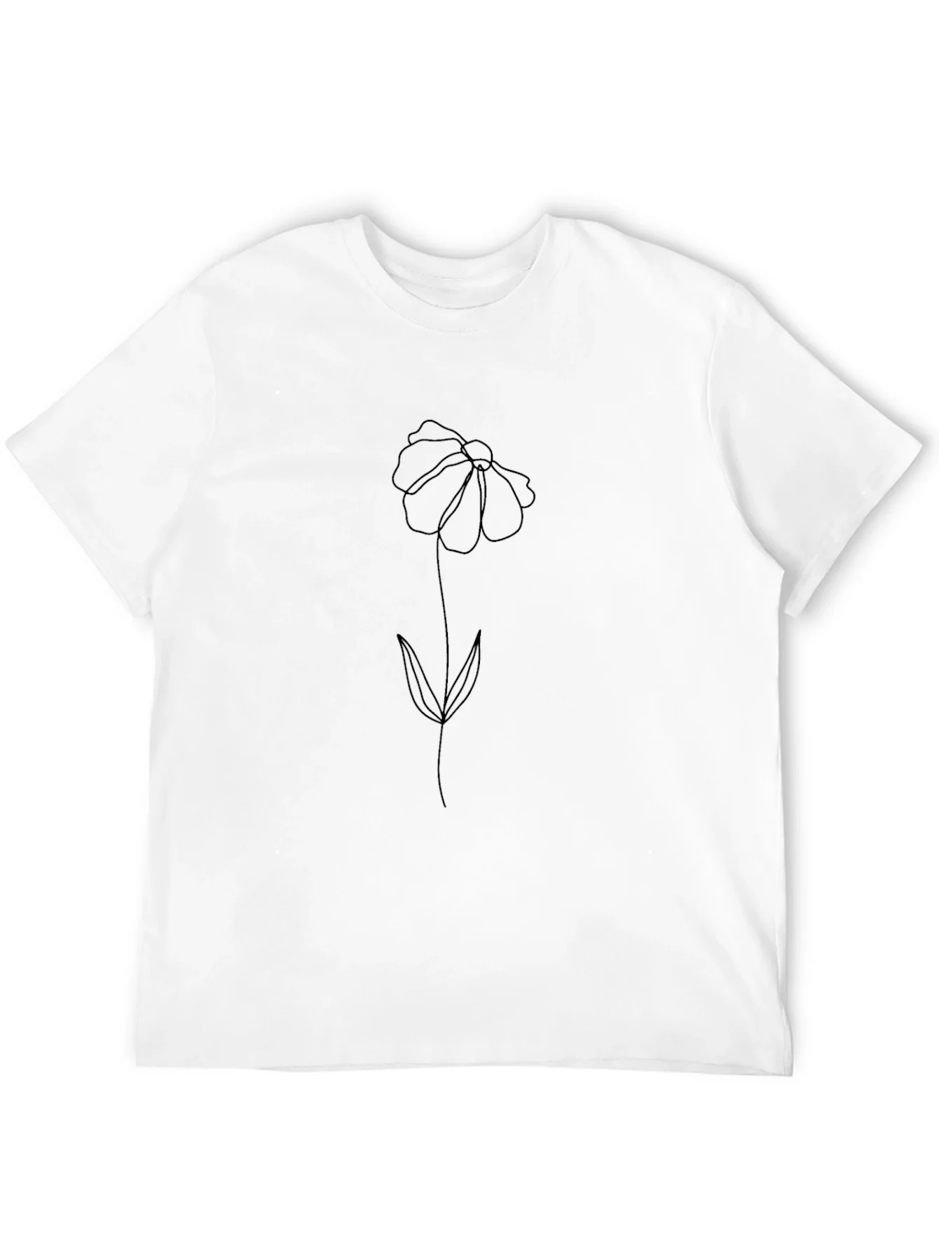 Rebbecca Minimalist Flower Graphic Black T-Shirt