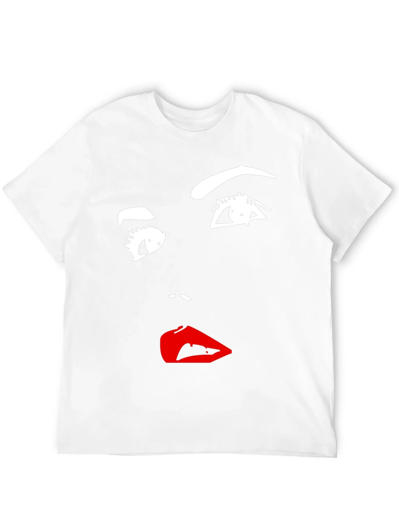 Camiseta Negra con Dise?o Abstracto de Rostro Femenino