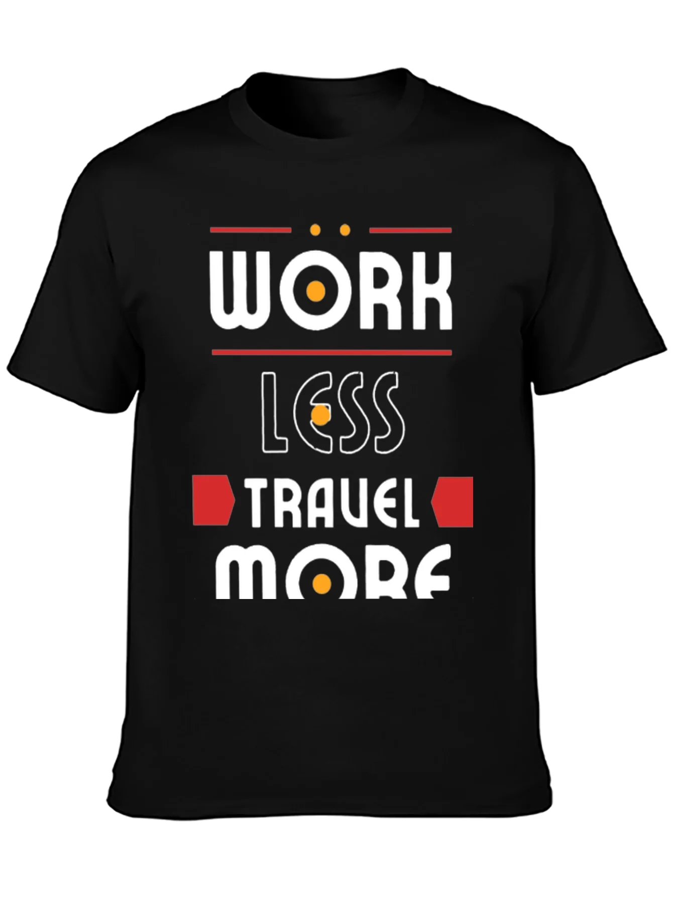 Camiseta Negra con Dise?o Trabaja Menos Viaja M¨¢s