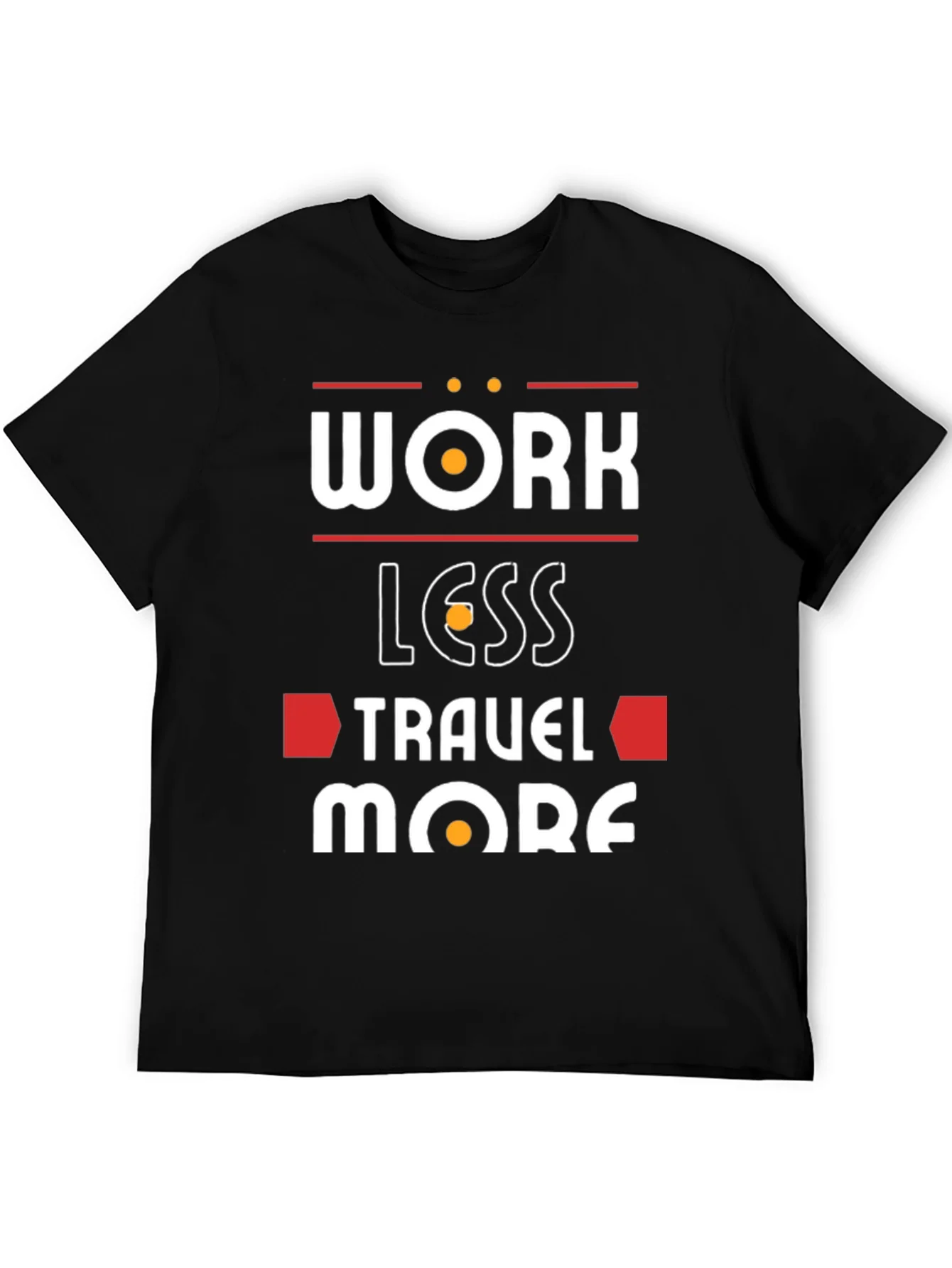 Camiseta Negra con Dise?o Trabaja Menos Viaja M¨¢s