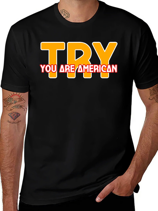 Camiseta Negra TRY You Are American