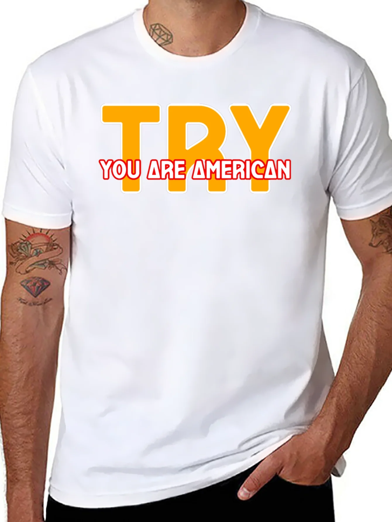 Camiseta Negra TRY You Are American
