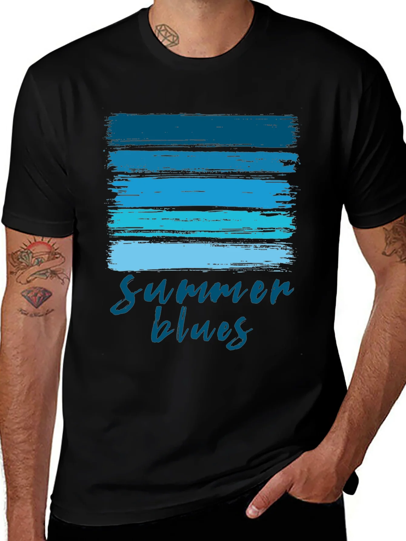 Rebbecca Summer Blues Graphic T-Shirt - Cool & Casual
