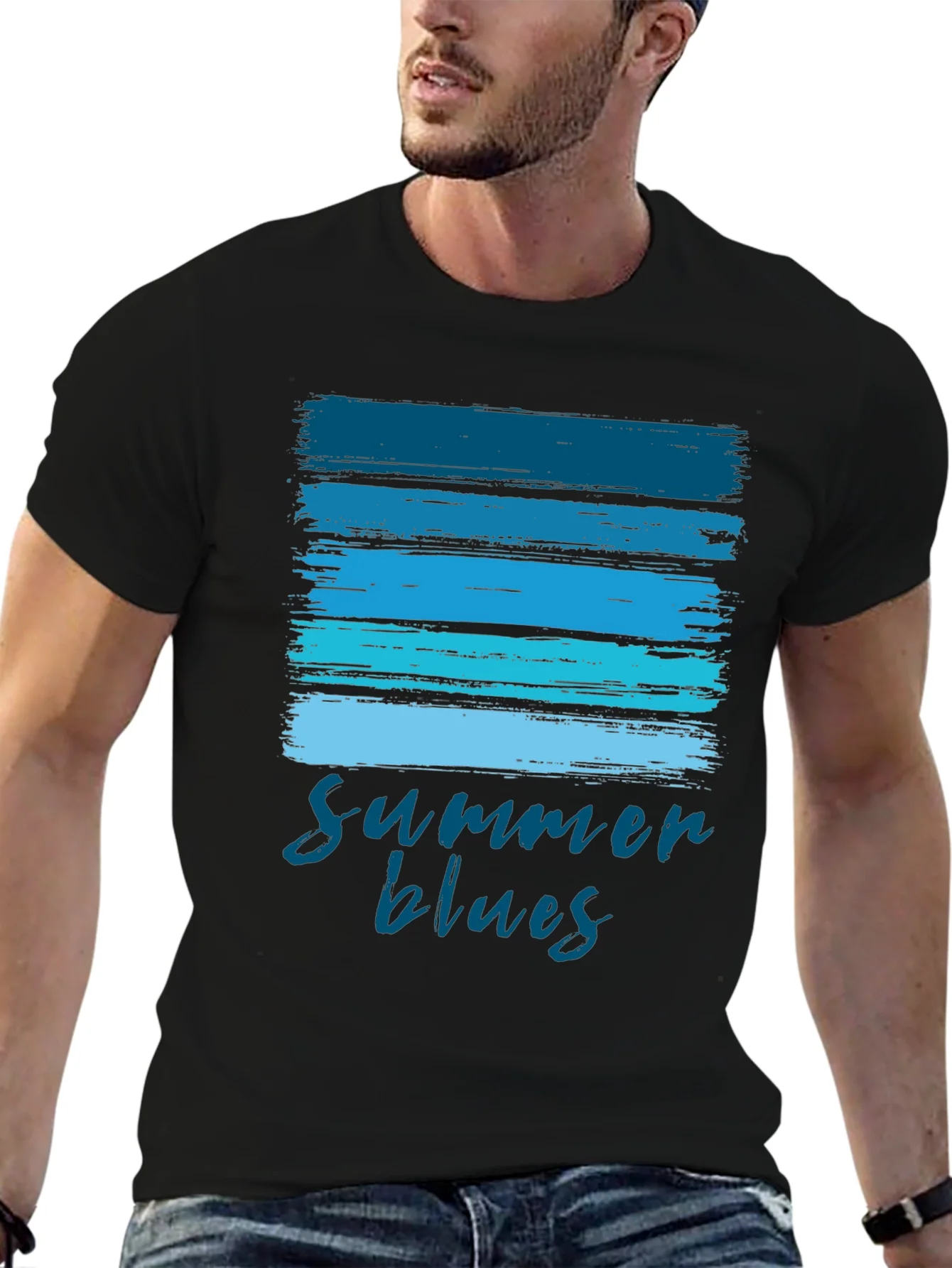 Rebbecca Summer Blues Graphic T-Shirt - Cool & Casual
