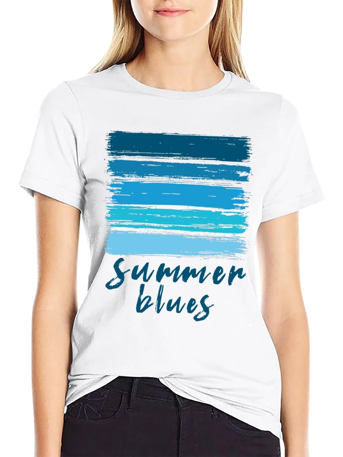 Rebbecca Summer Blues Graphic T-Shirt - Cool & Casual
