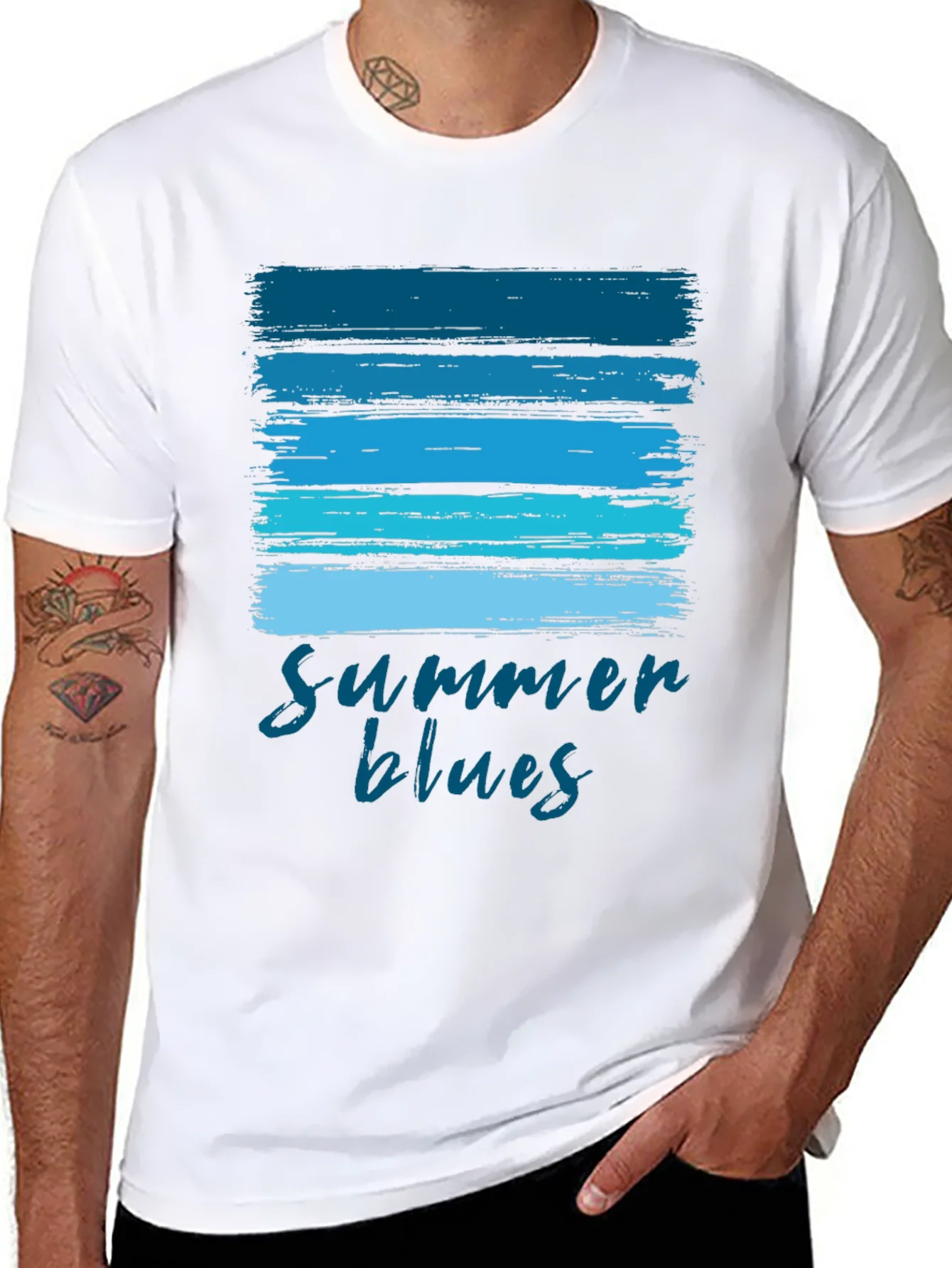 Rebbecca Summer Blues Graphic T-Shirt - Cool & Casual