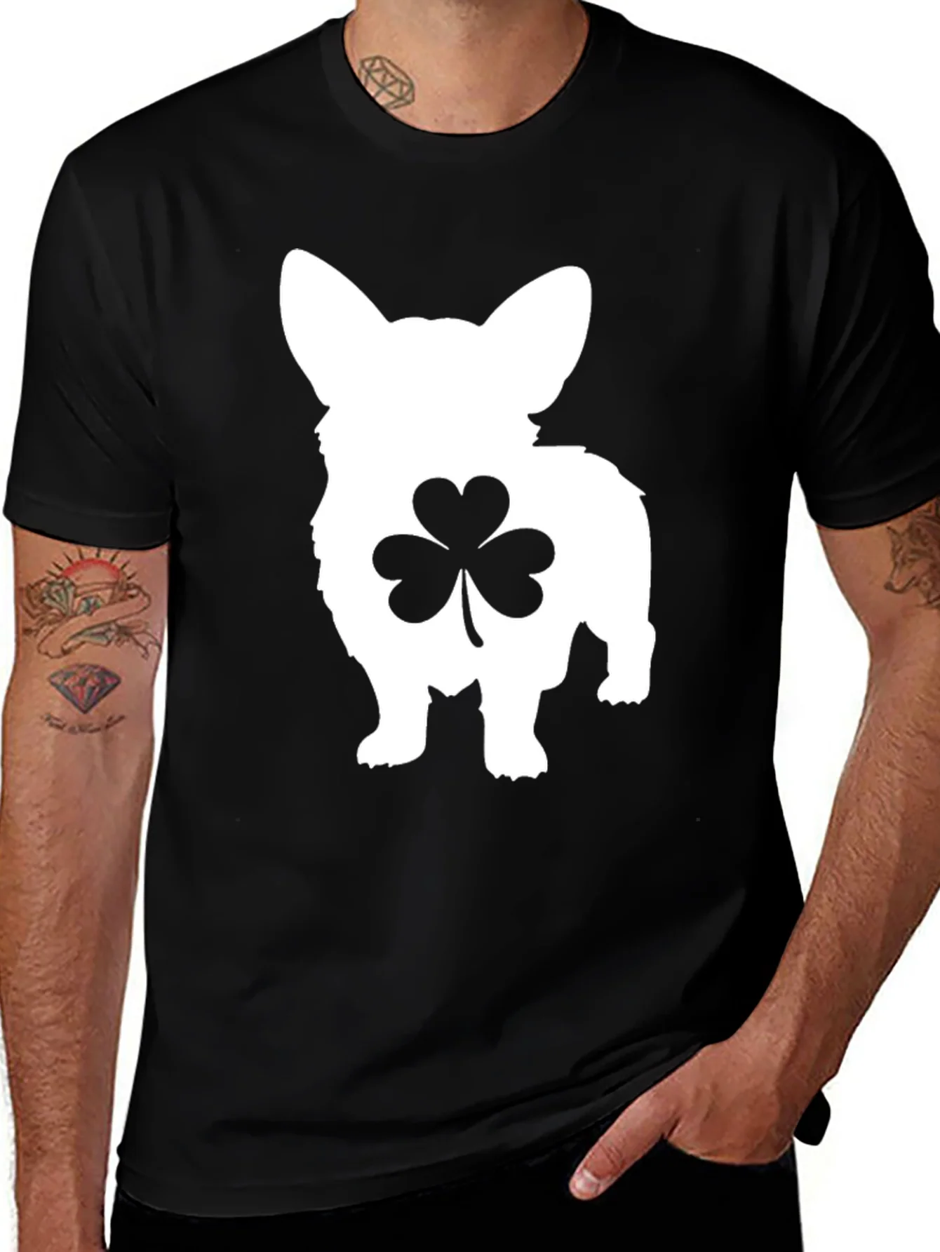 Camiseta Negra Corgi Tr¨¦bol San Patricio