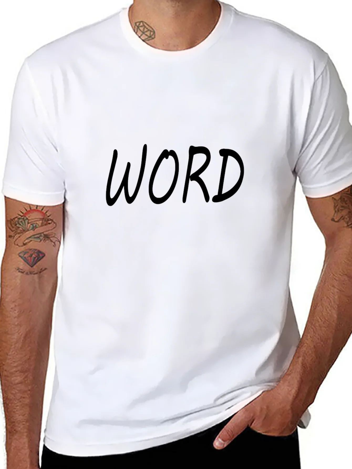 Camiseta Negra Hombre - Dise?o Casual WORD