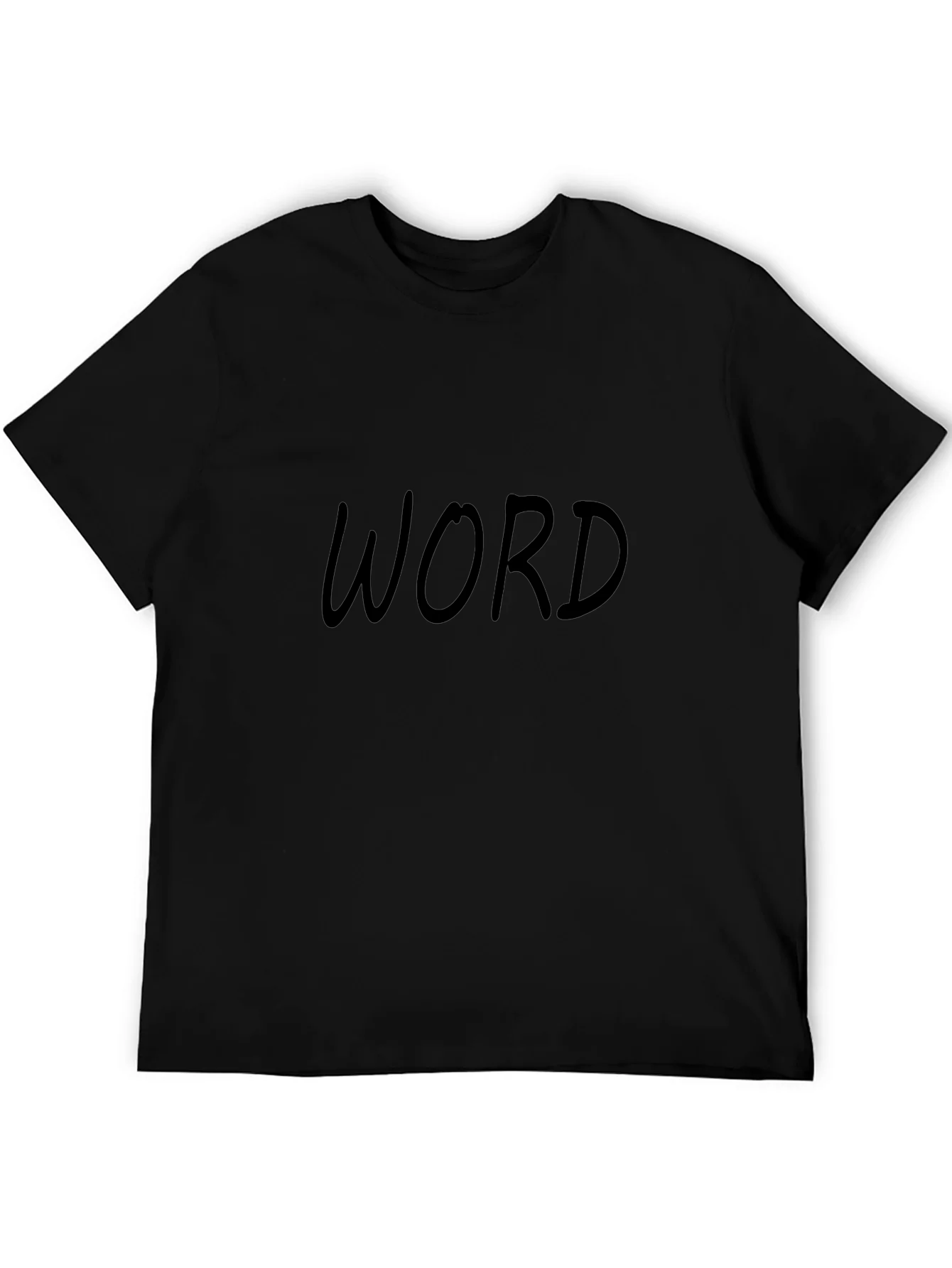 Camiseta Negra Hombre - Dise?o Casual WORD
