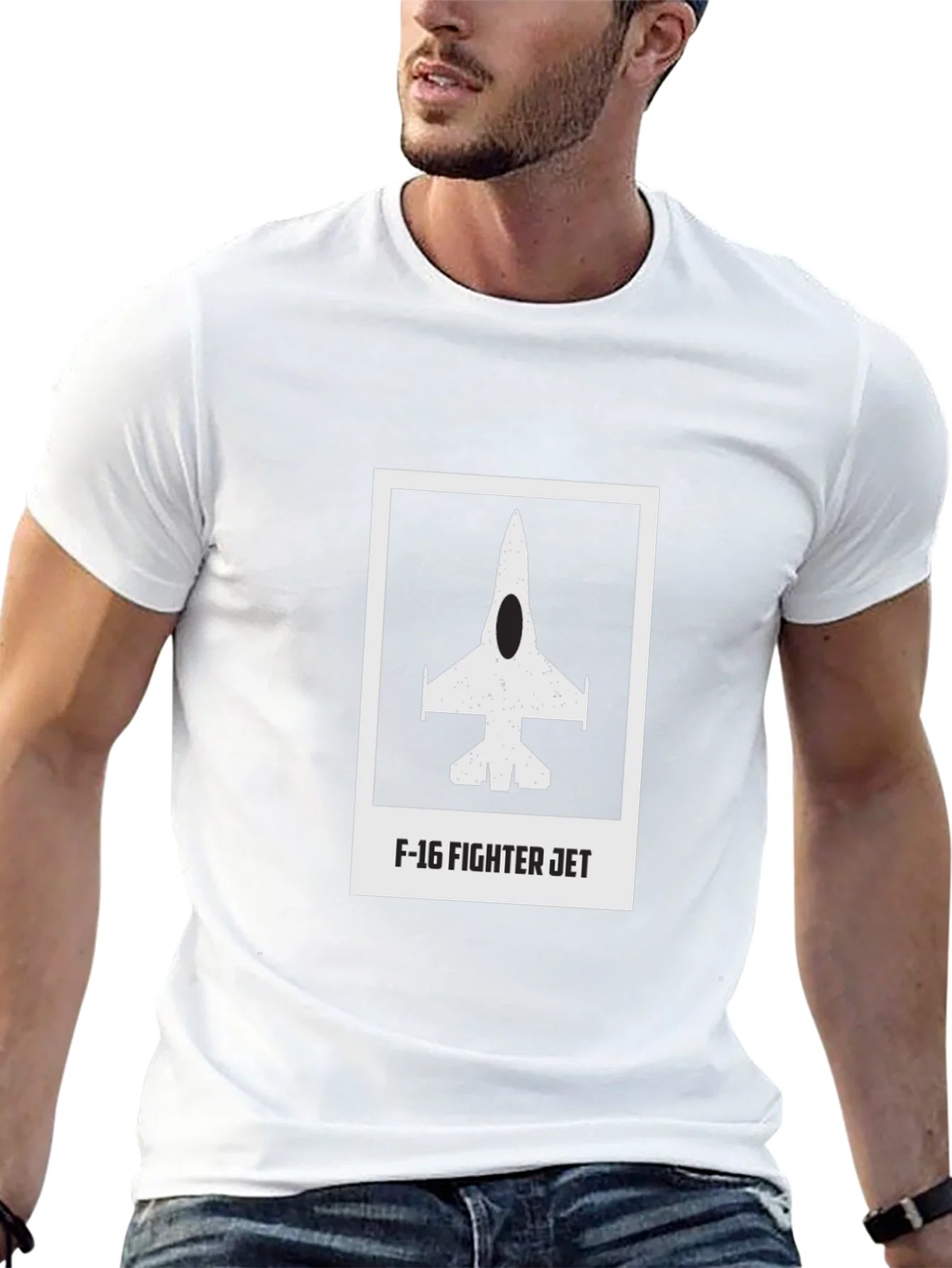 Rebbecca F-16 Fighter Jet Graphic T-Shirt - Black
