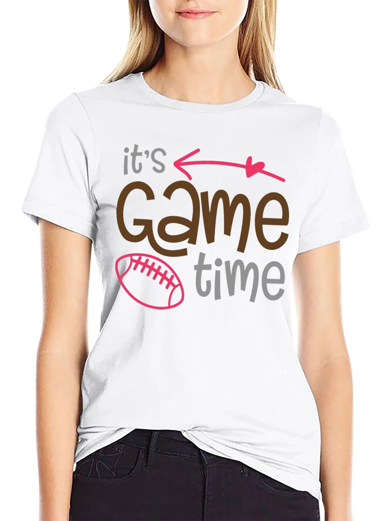 Rebbecca Its Game Time Football Graphic Tee