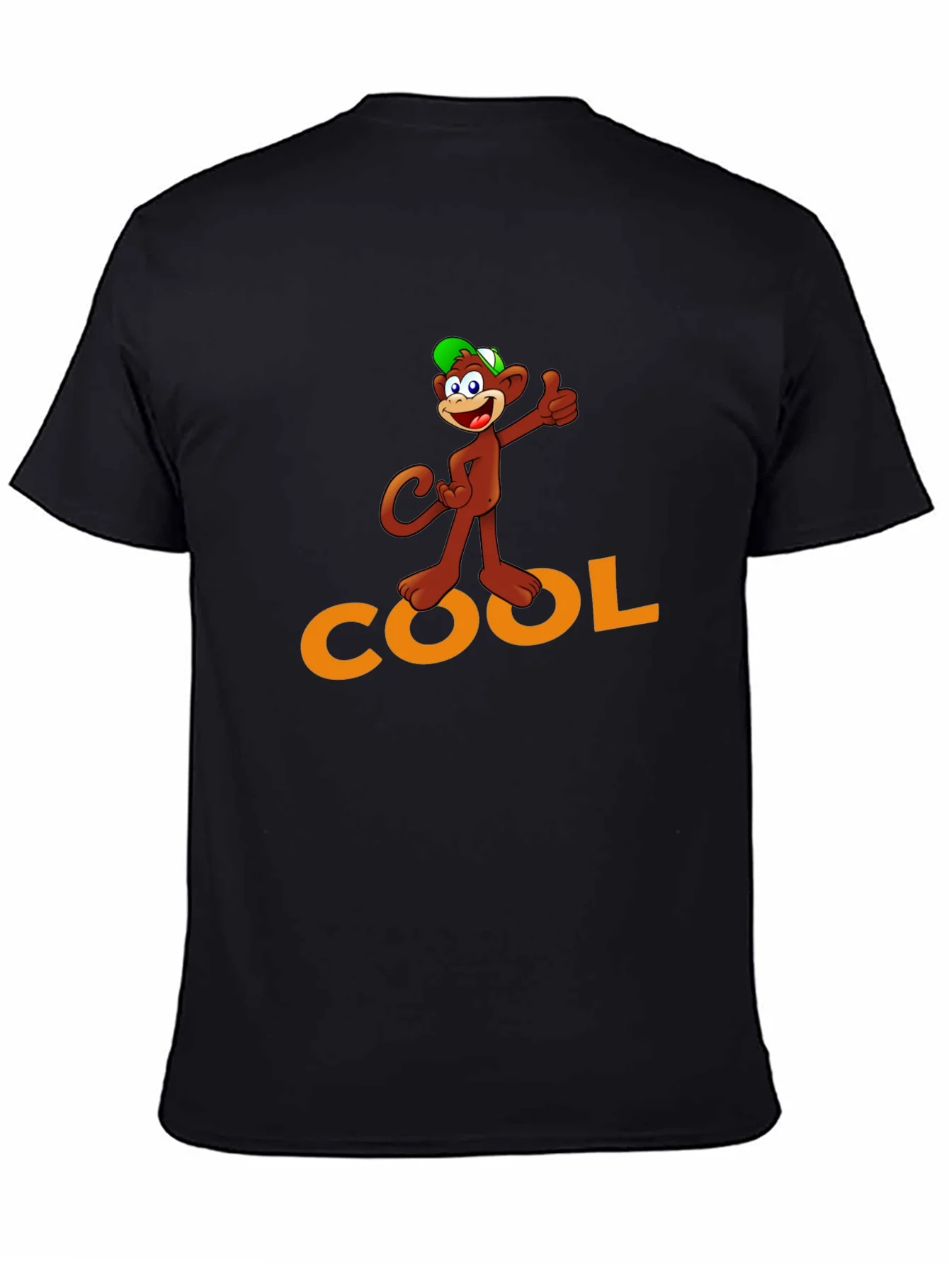 Camiseta Negra con Dise?o de Mono Cool