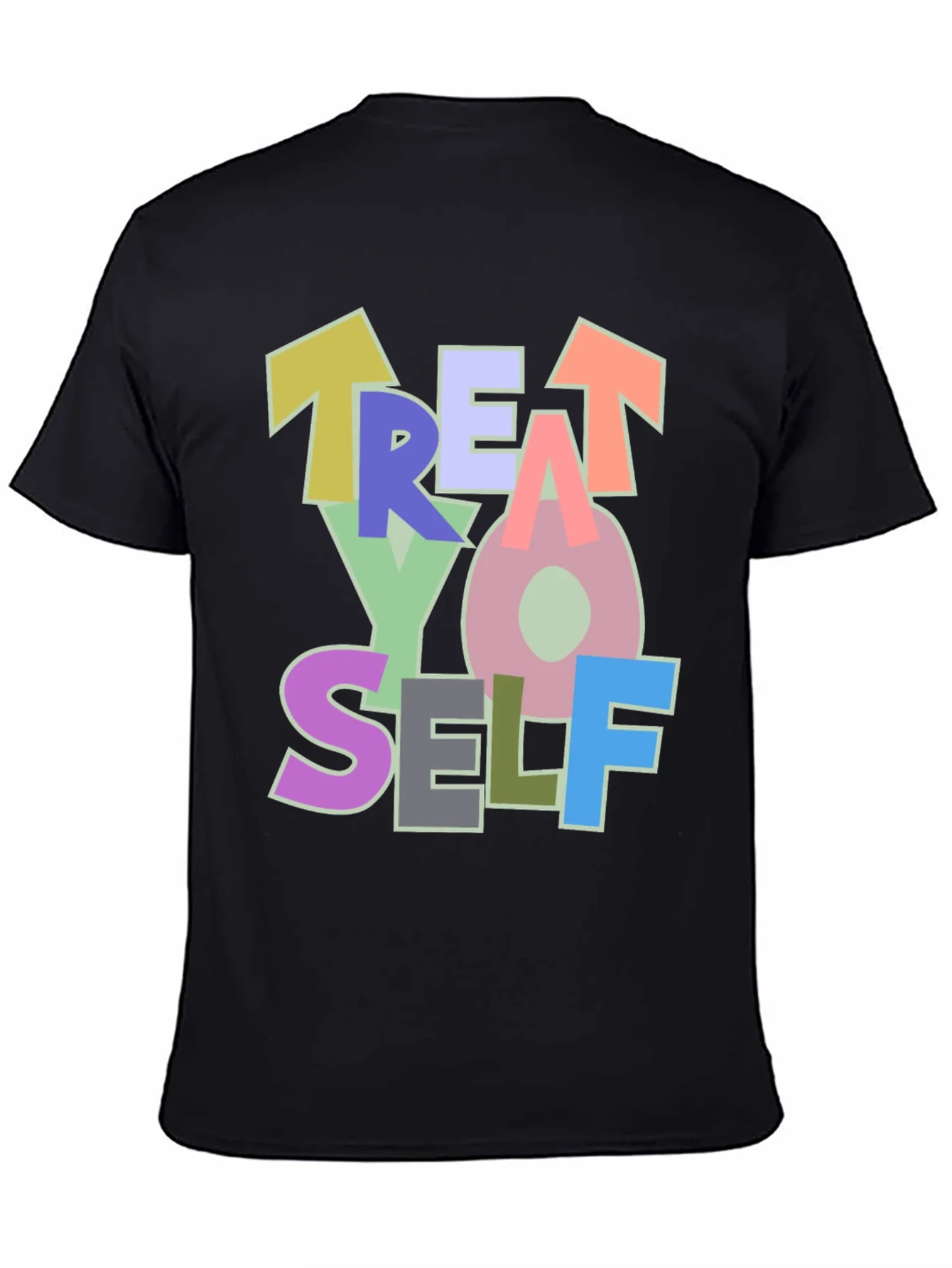 Camiseta Negra Treat Yo Self Estilo Casual