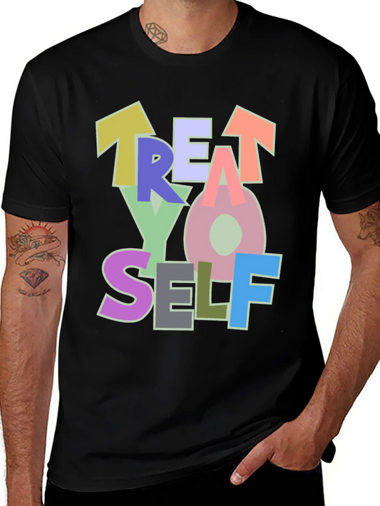 Camiseta Negra Treat Yo Self Estilo Casual