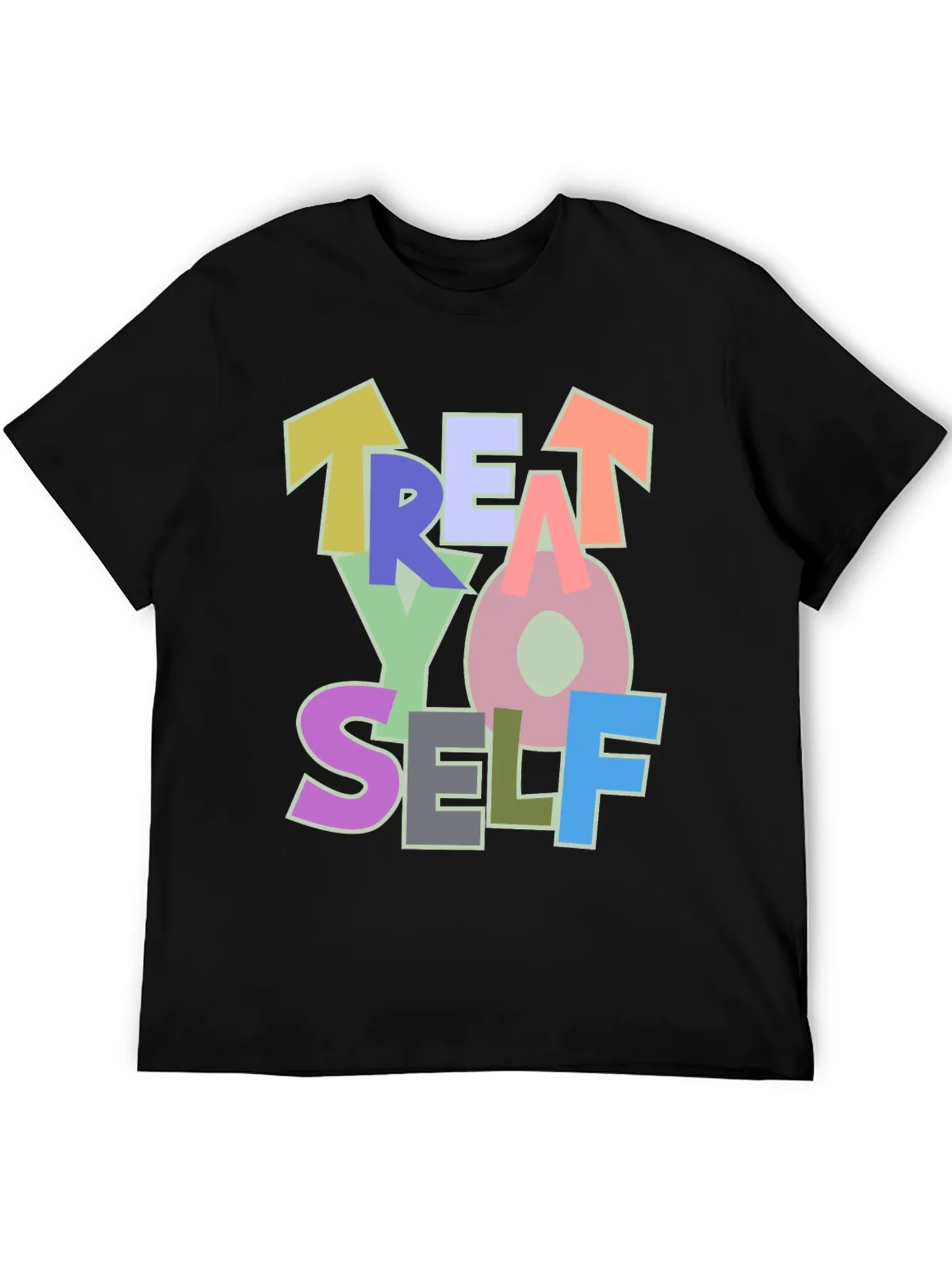 Camiseta Negra Treat Yo Self Estilo Casual