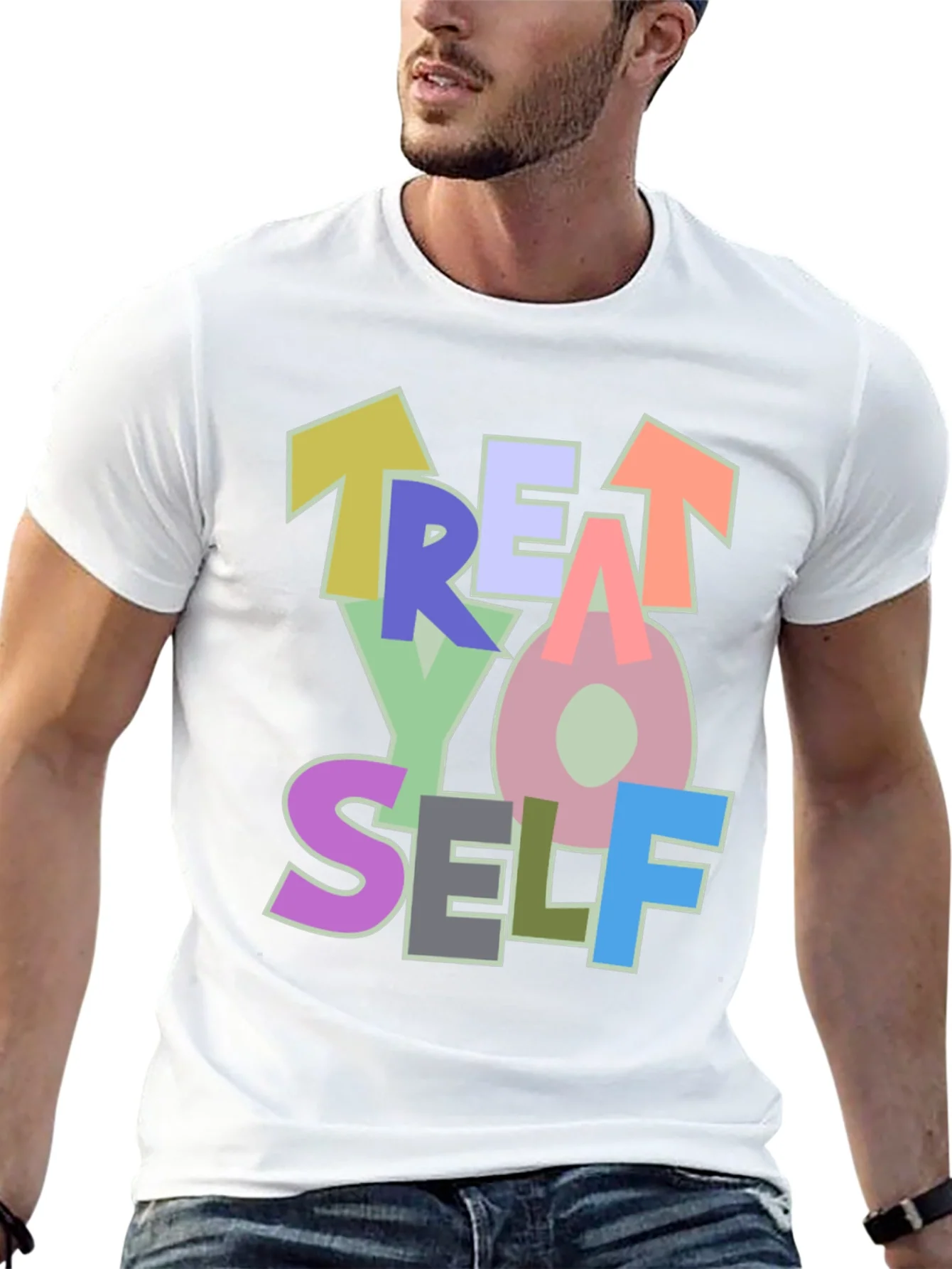 Camiseta Negra Treat Yo Self Estilo Casual