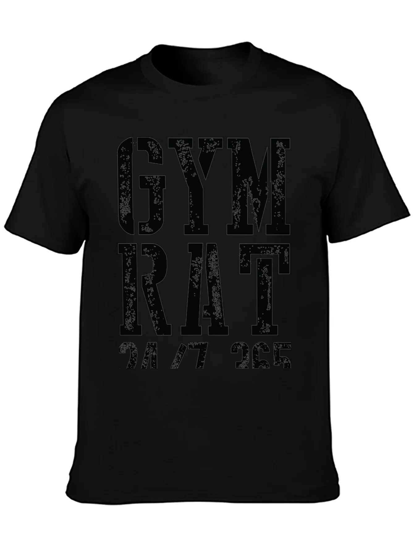 Camiseta Negra Gym Rat 24/7 para Entusiastas del Fitness