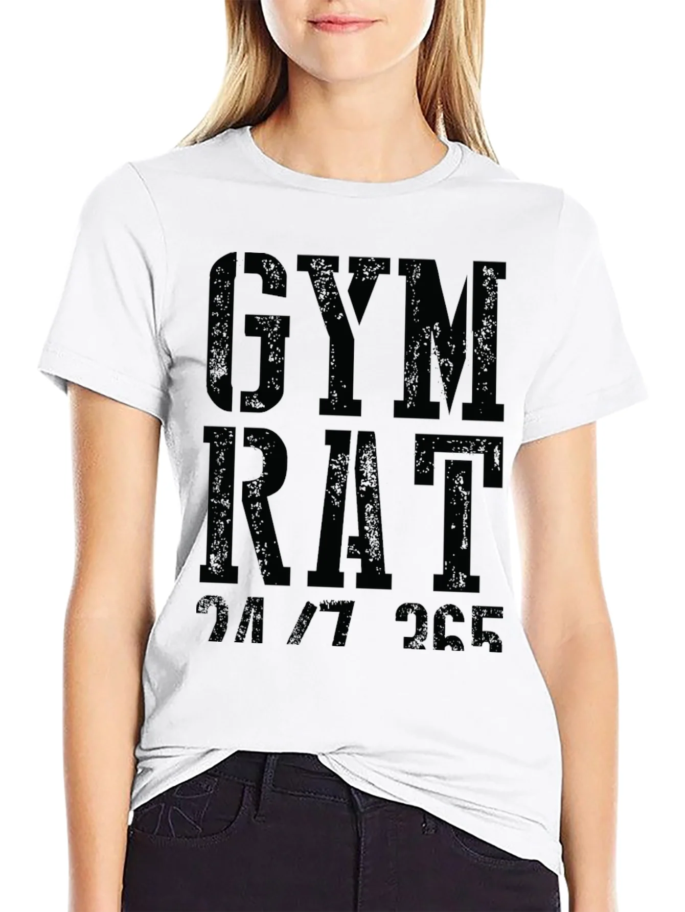 Camiseta Negra Gym Rat 24/7 para Entusiastas del Fitness