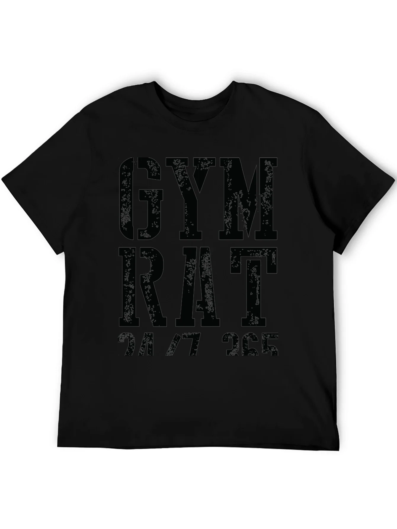 Camiseta Negra Gym Rat 24/7 para Entusiastas del Fitness
