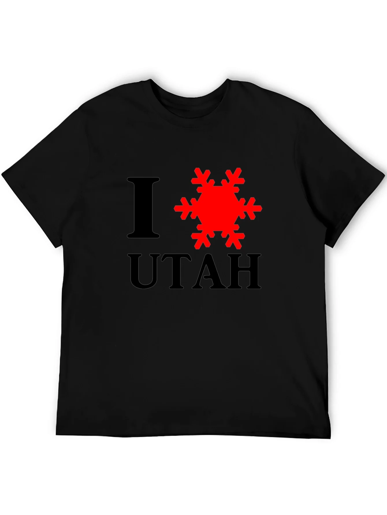 Rebbecca I Love Utah Snowflake Graphic T-Shirt - Black