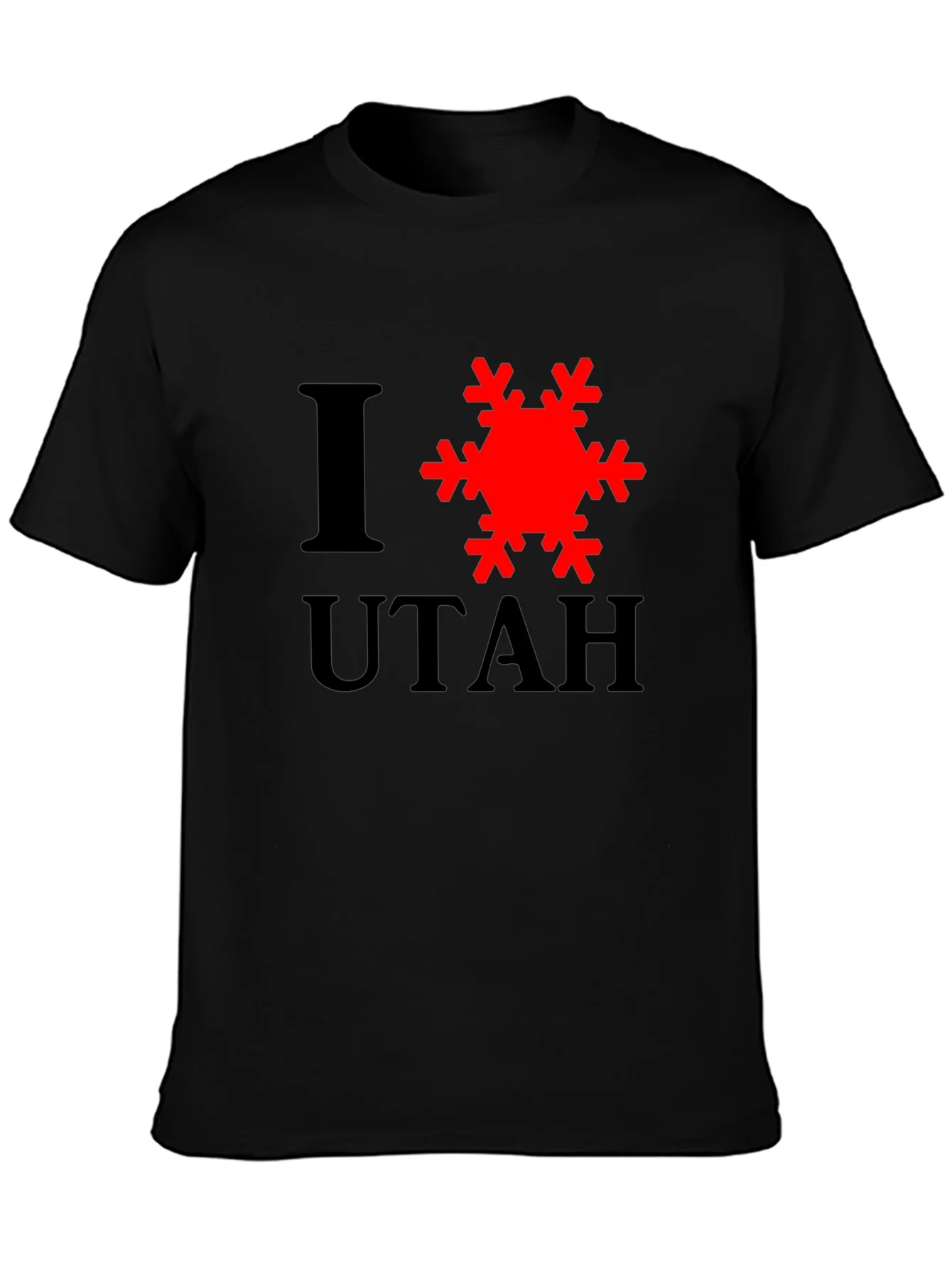 Rebbecca I Love Utah Snowflake Graphic T-Shirt - Black