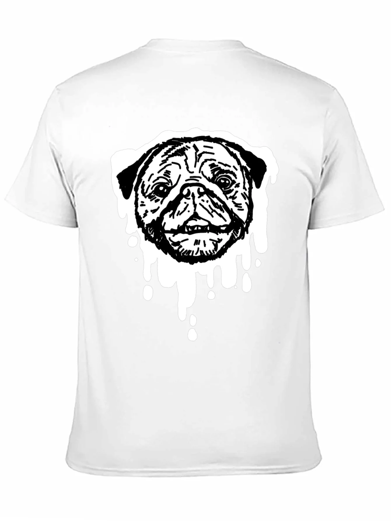 Rebbecca Pug Drip Graphic Tee - Black Cotton Blend