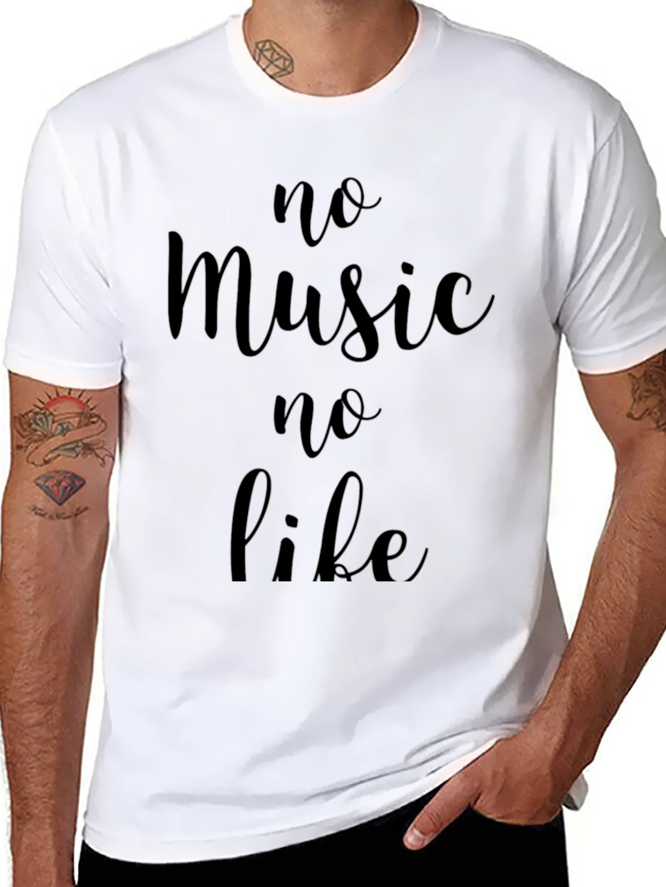 Camiseta Negra Hombre No Music No Life